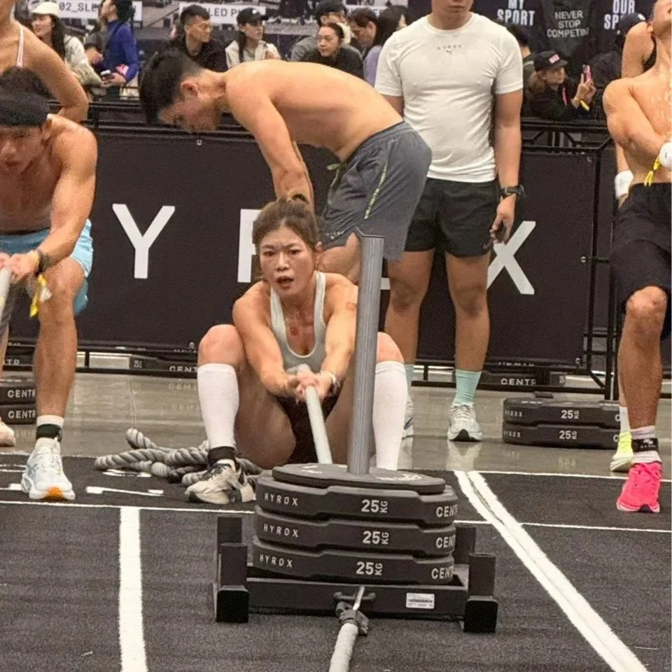 Hongtai athletes competing at the HYROX Taipei event in at the nearby Nangang Exhibition Center