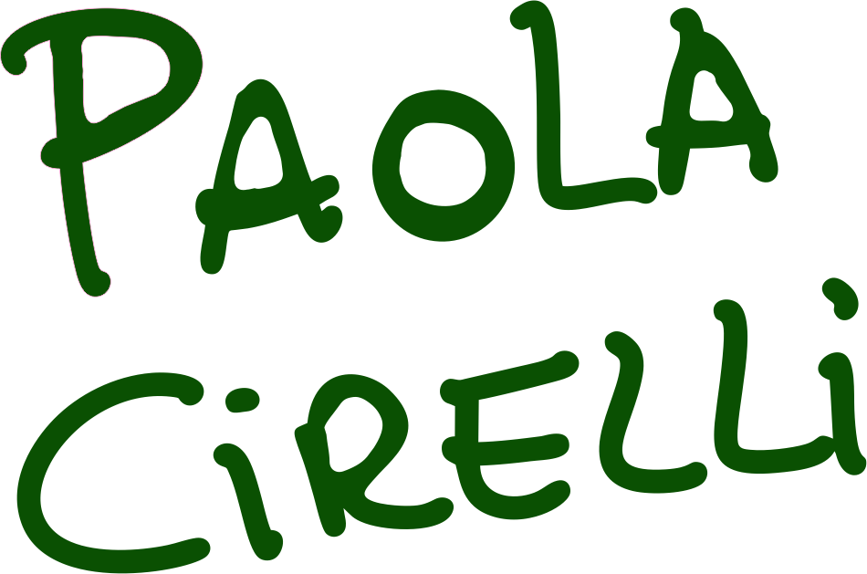 Texto que dice 'Paola Cirelli' en letras verdes, estilo informal.