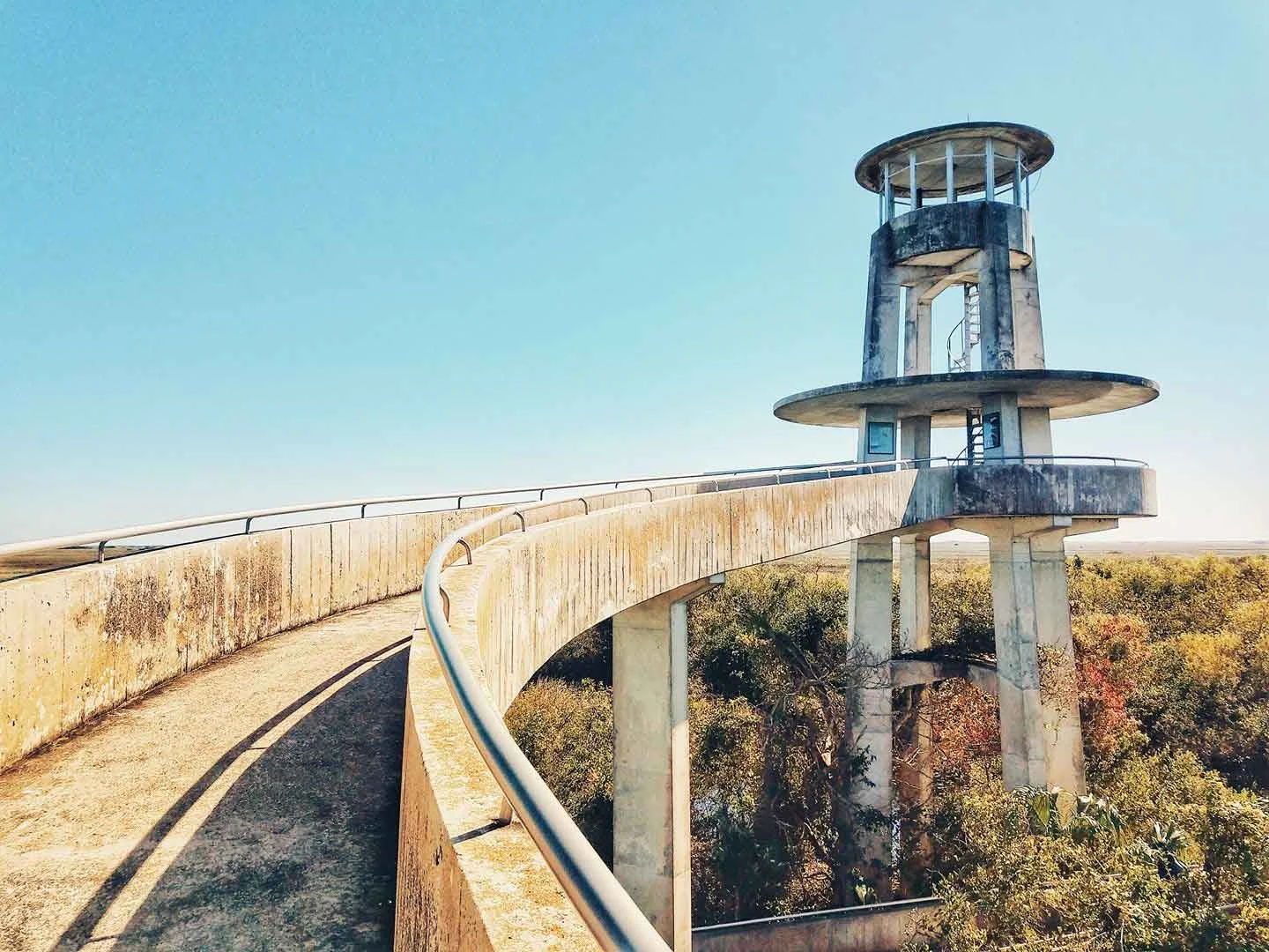 Shark Valley Trail Observation Tower, Everglades National Park. Incredible silence eight miles in.