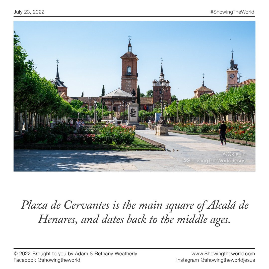 Plaza de Cervantes is the main square of Alcal&aacute; de Henares, and dates back to the middle ages. 

#agmd #ShowingTheWorld #ShowingtheWorldJesus #Missionarylife #SoAllCanHear #SpeedTheLight #SavedbyGrace #SeekGod #JesusIsKing #Missionary #PrayerW