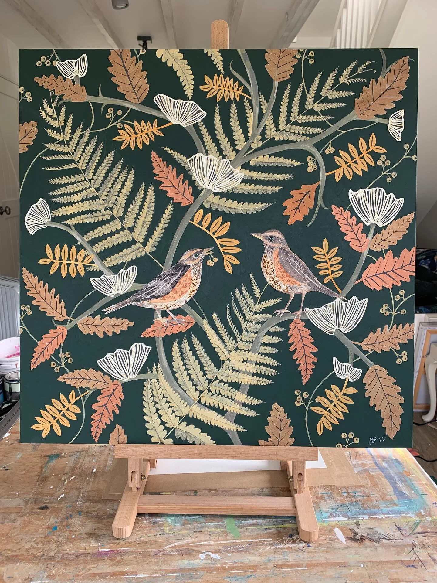 There are so many beautiful pieces of British artwork, ceramics and glass  @the_englishartist and it&rsquo;s been so good to catch up with so many of you for the Foraged Treasures exhibition, currently running until 28th November.  My new collage pai