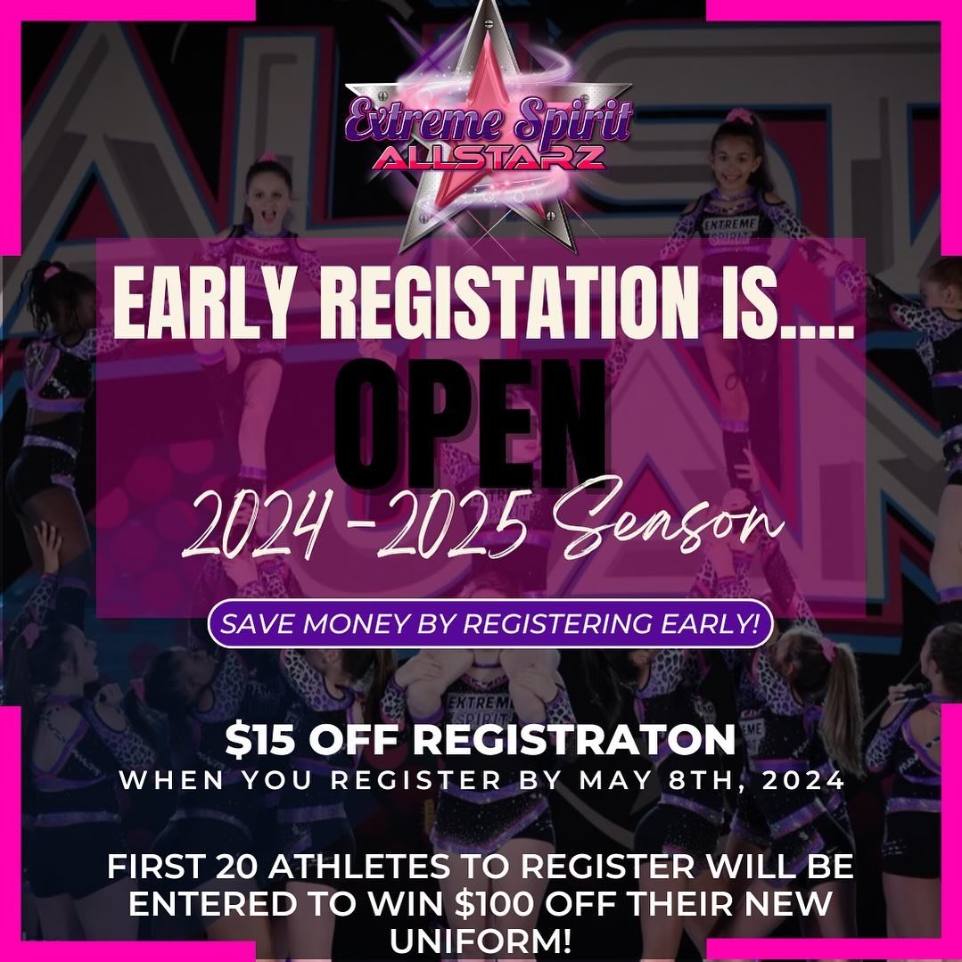 Early registration is OPEN!!! Here we go Season 13!! Click the link below!! 🤩

We are offering SO many great things for early registration including $15 off registration + we have 20 open early registration spots that will be entered to win $100 off