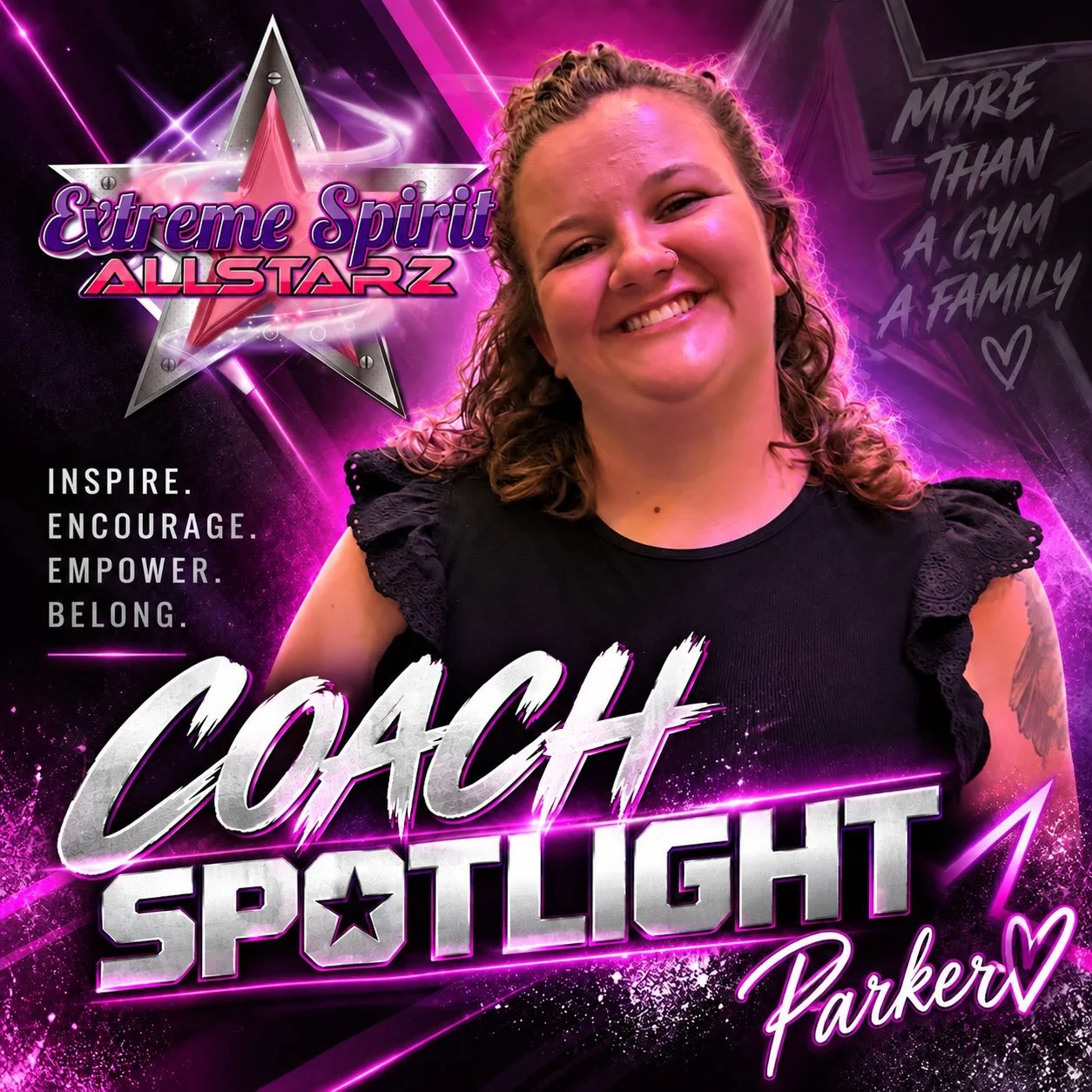💗 ESA COACH SPOTLIGHT &mdash; PARKER COX

Coaching: Starlites &bull; Glitter Girls &bull; Tiny Stars
Years at ESA: 2nd Year
Hometown: Central, SC
Occupation: Business Operations Lead
Favorite Color: Green 💚
Favorite Food: Wings

⭐ 5 Fun Facts

Beac