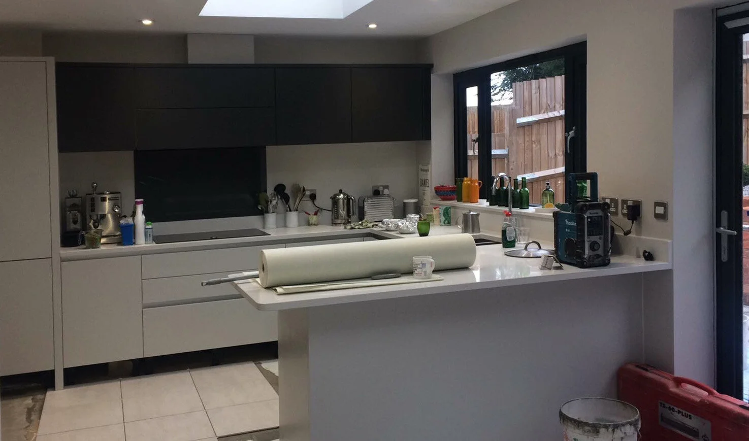  work in progress photo of the kitchen 