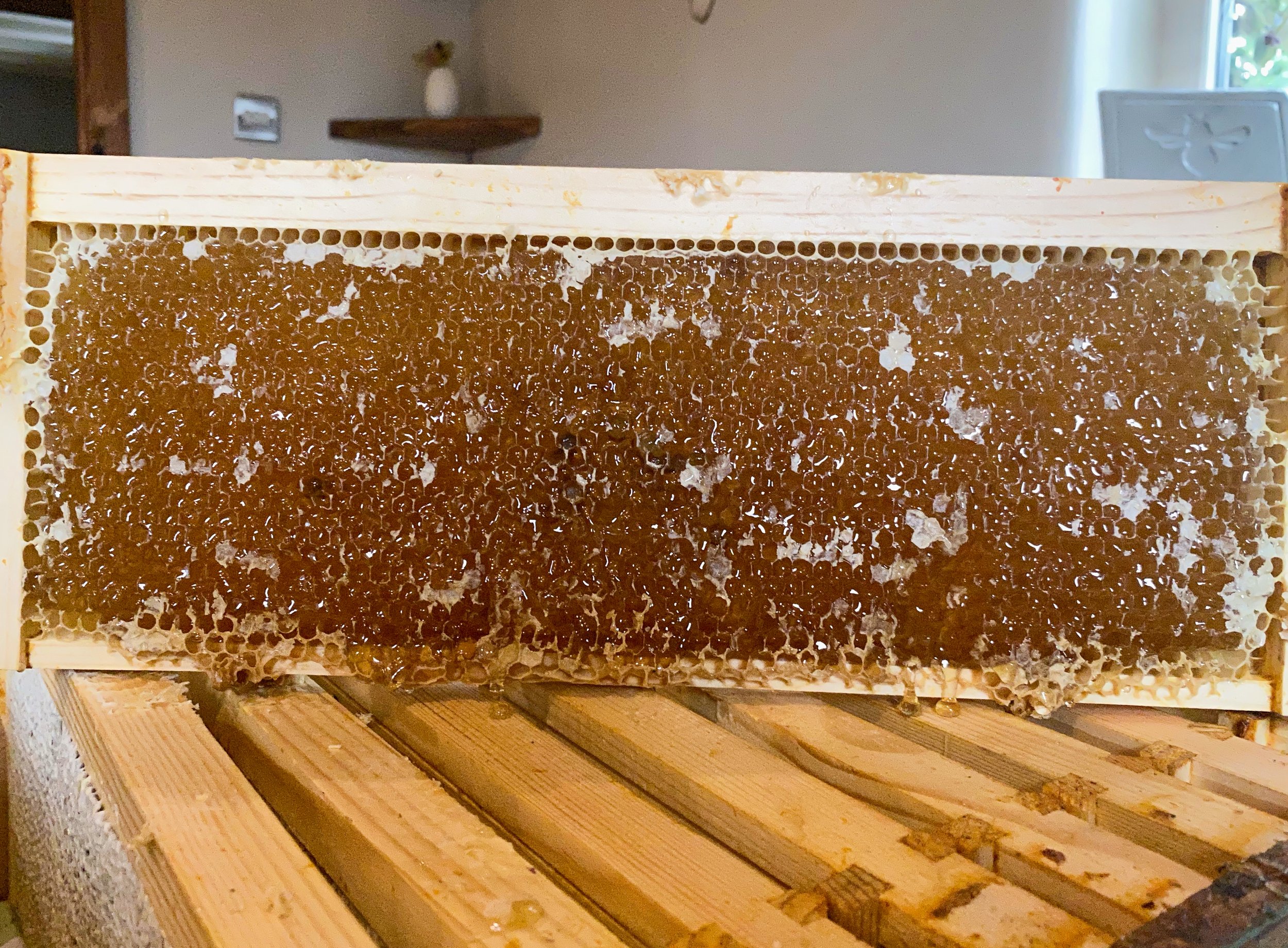 Wax cappings removed