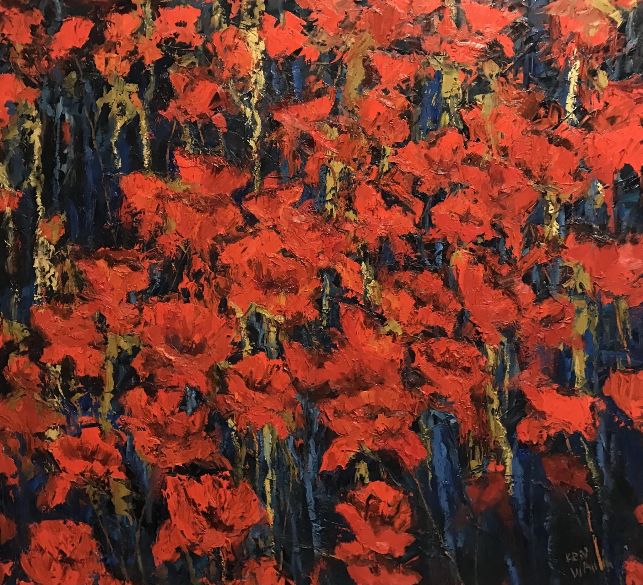 Field of Poppies. Oil on Canvas © 2021 Ken Wallin. All Rights Reserved.