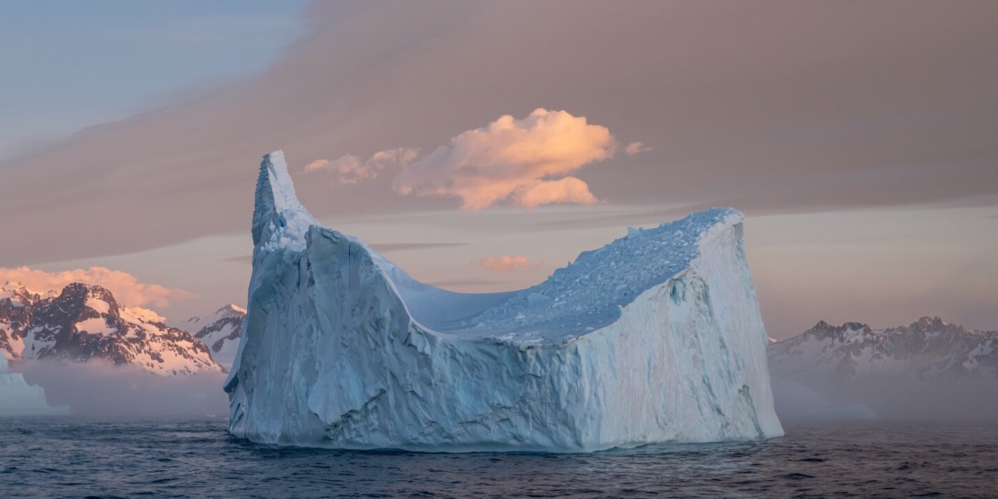 South Georgia Island Iceberg at Sunrise © 2019 Debbie McCulliss. All Rights Reserved.