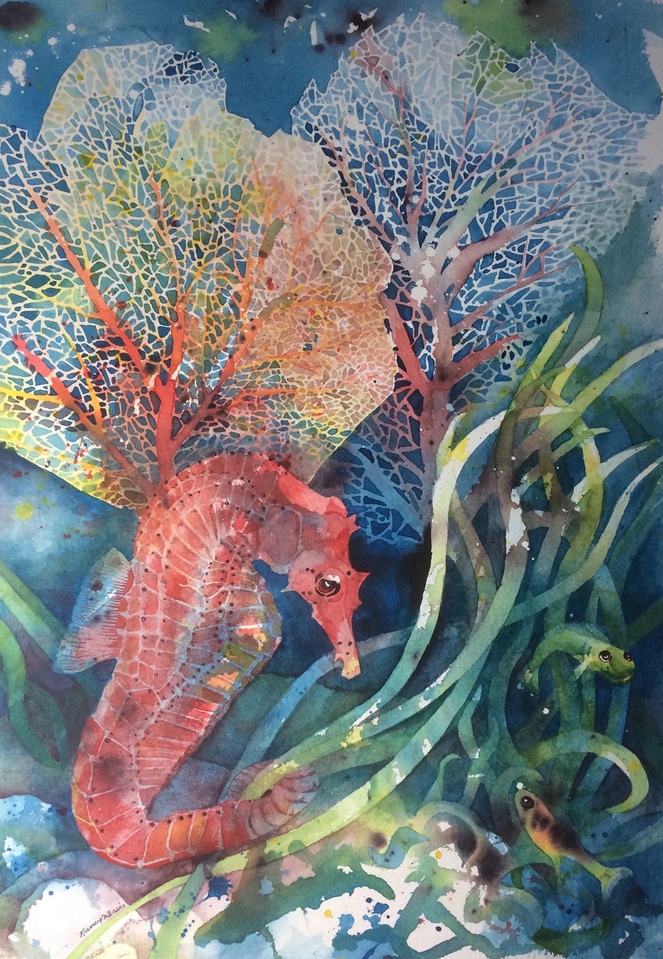 Red Seahorse © 2022 Nancy Murphree Davis. All Rights Reserved.