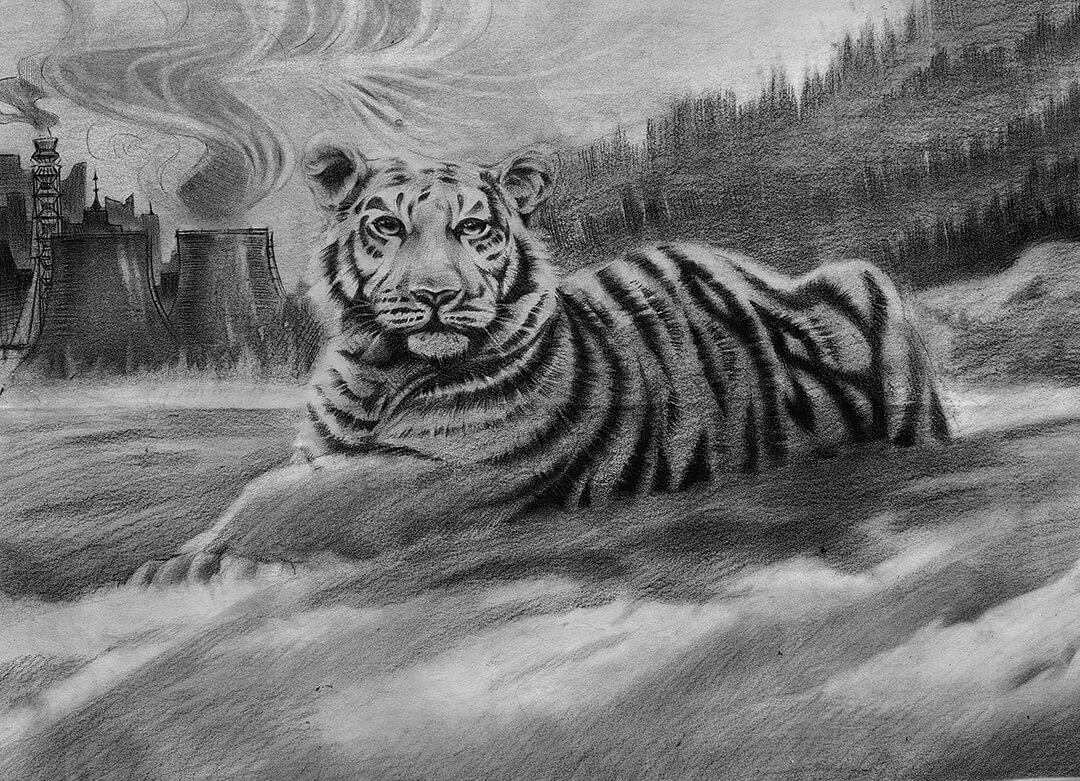 SUBMISSION: Wild South China Tiger © 2023 Xiching Zeng — Art4Apes