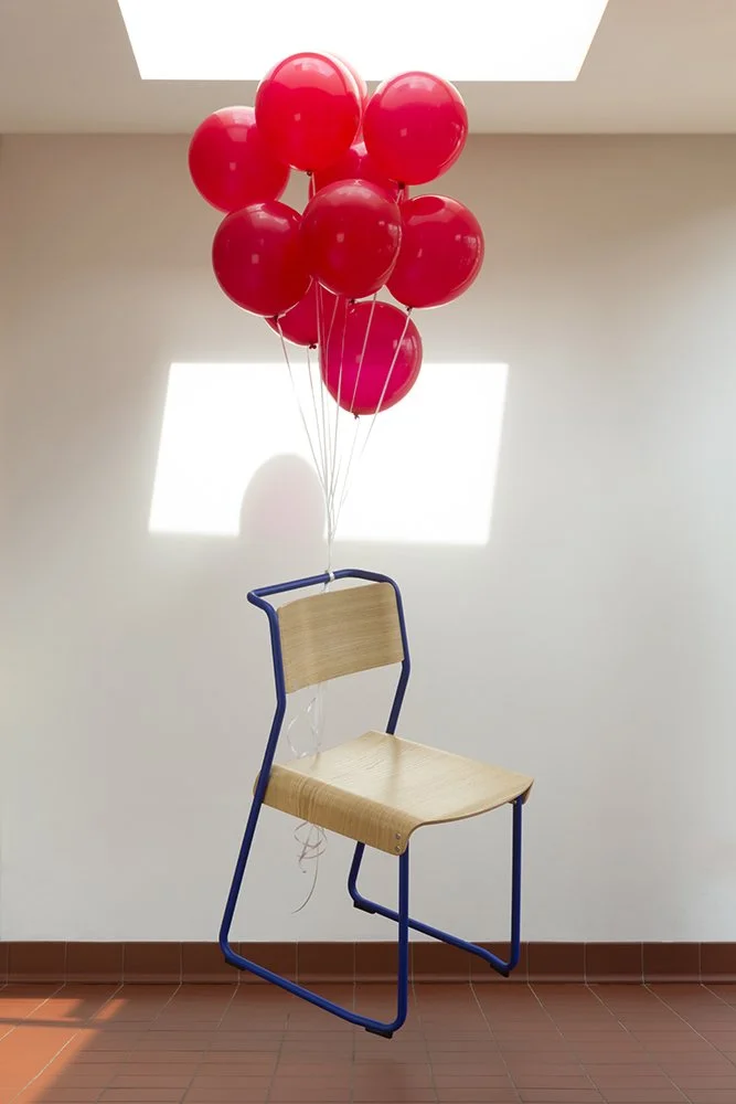 Commissioned for VG&P 10th anniversary of the Canteen chair, shot on location using natural light, helium balloons and a rig to hold the chair up.