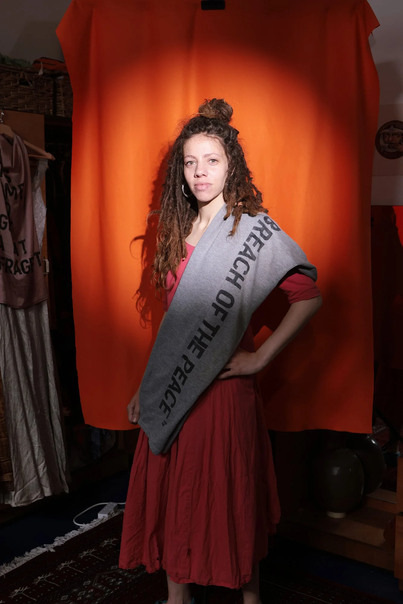 Emma Brown member of Just stop oil photographed for Nicola Tree's Civilly Disobedient project featuring women and non binary members of the Just Stop Oil community. Climate action photography.