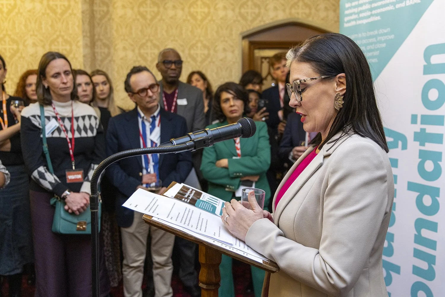 March 2026 Natalie Fleet speaks at anEquality Foundation event in Westminster London. Nicola Tree is a photo journalist that specialises in photography female politicians and following their careers. Her work is syndicated by Getty Images.