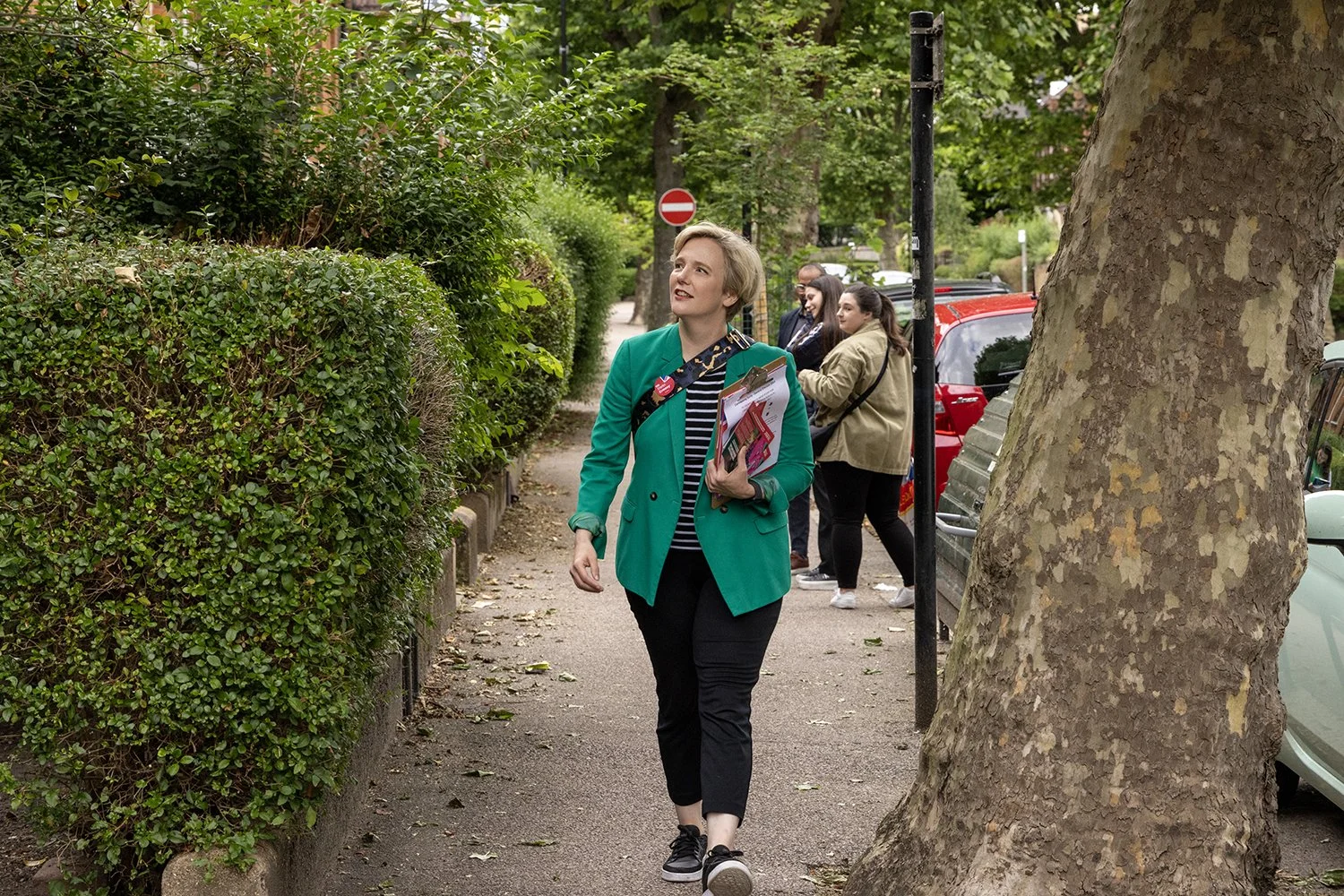 Stella Creasy campaigning in Walthamstow for the 2024 General Election. Nicola Tree Specialises in photo journalism of female politicians.