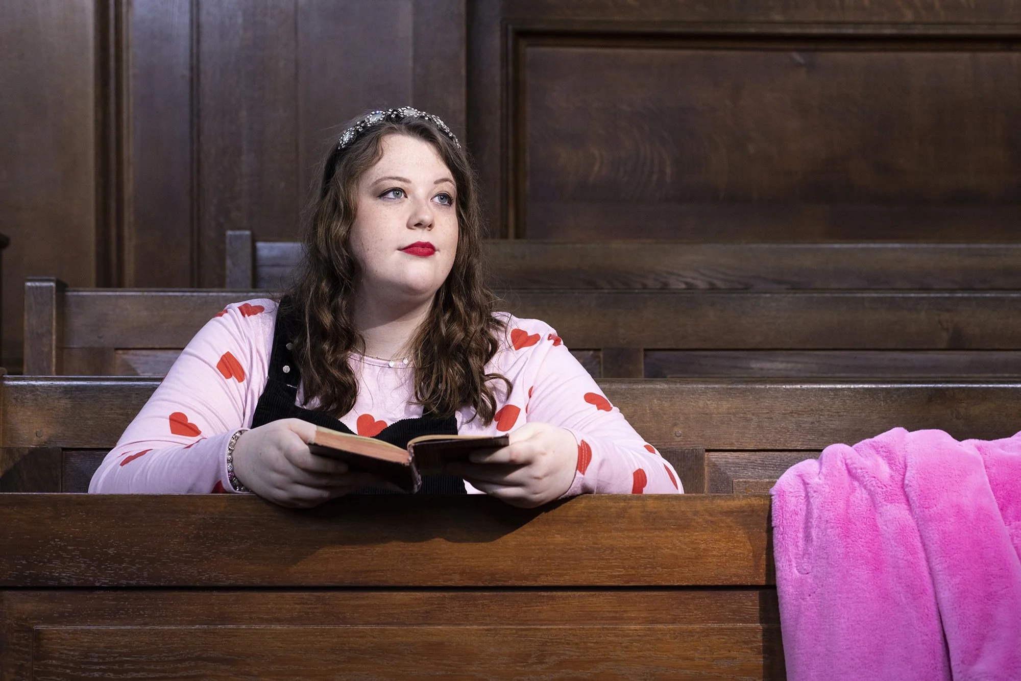 Portrait of Elizabeth Baron for Nicola Tree’s Photo documentary project Elizabeth which celebrated the Queen Elizabeth II Diamond Jubilee. Each Elizabeth cross where and when to have their portraits taken. Elizabeth Baron chose her school chapel.