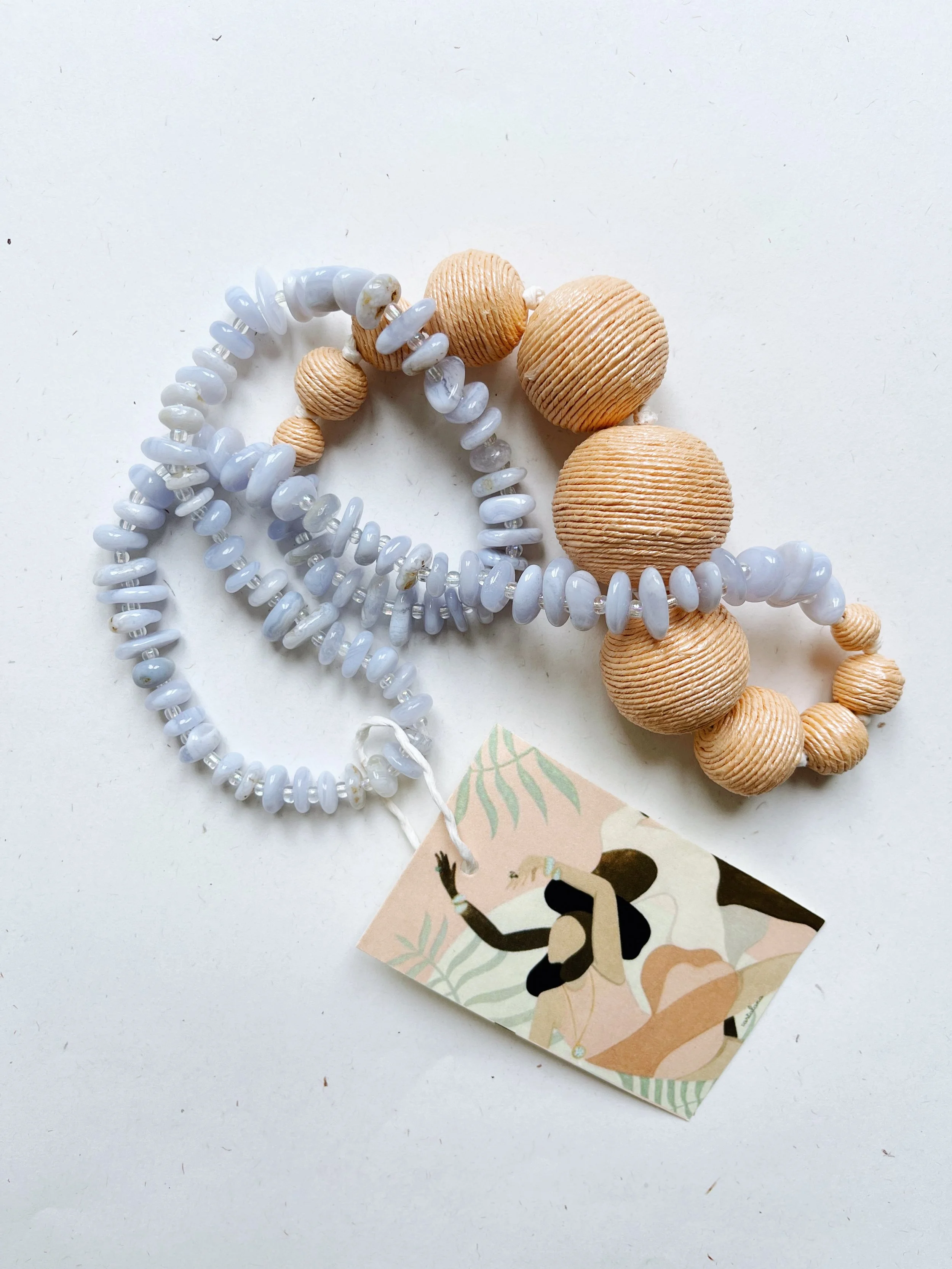 Collana Venere - Carta Filata e Calcedonio