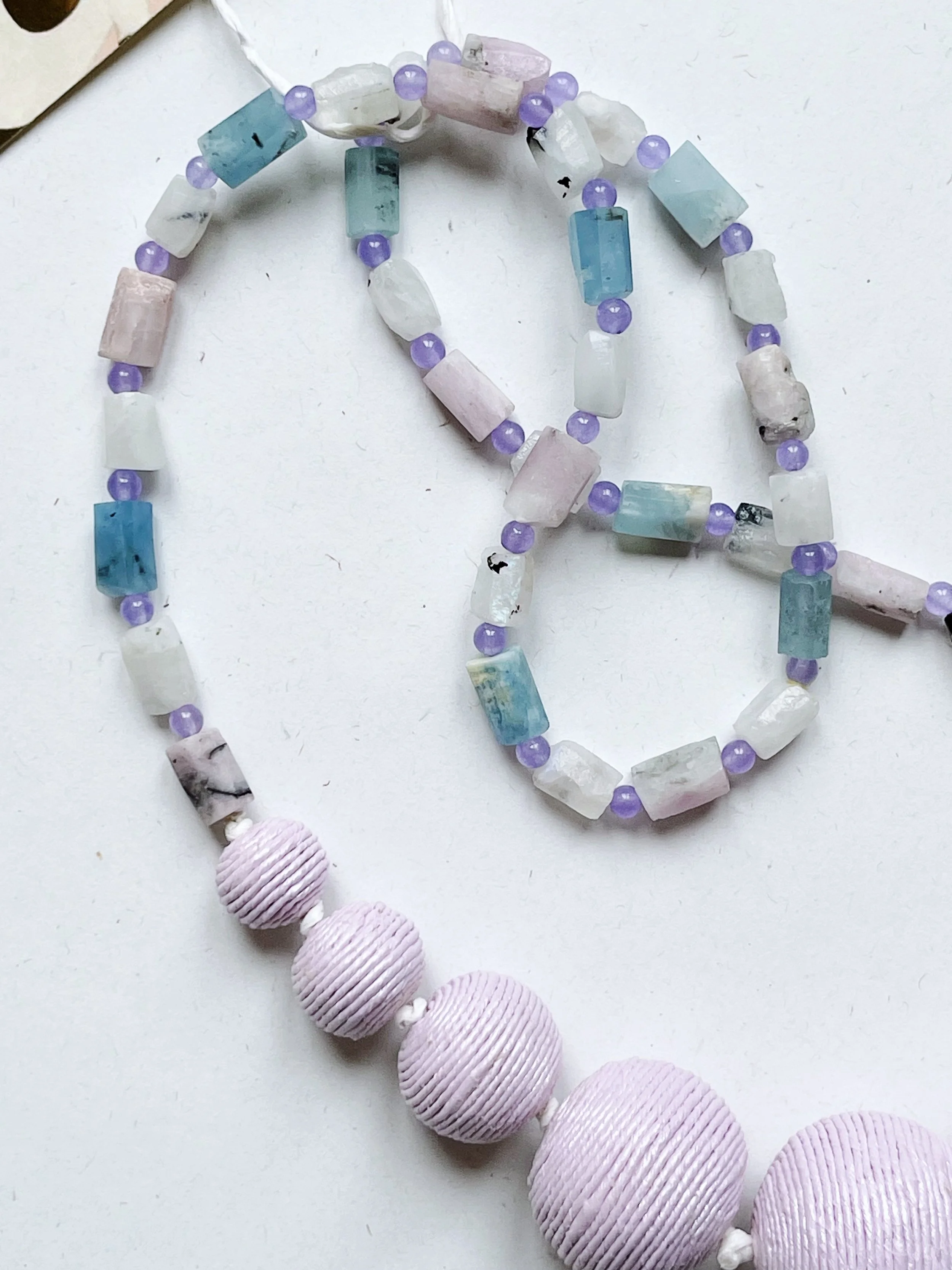 Cartalana-Collana-Venere -Carta-Filata-acquamarina- kunzite-02.JPG