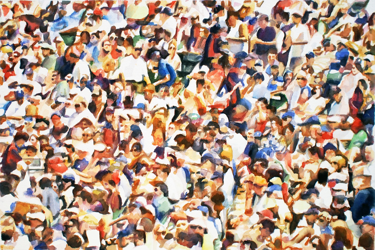 Crowd #19  16" X 24"  watercolor