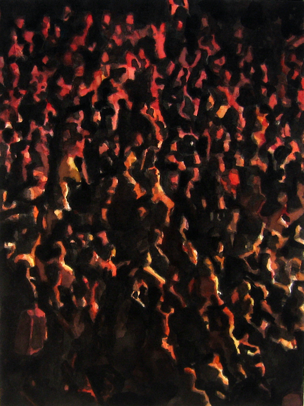 Crowd #7 16"X12" watercolor