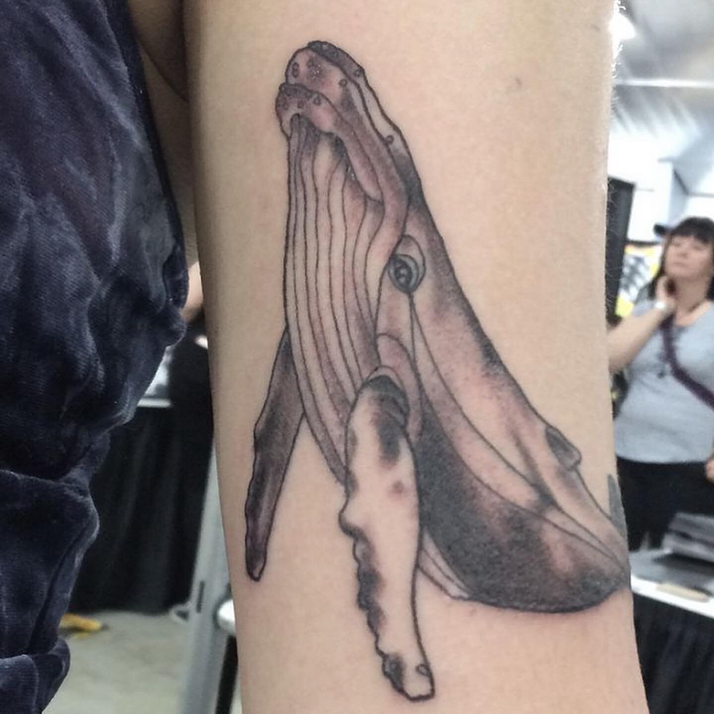 Throw back to the @st.johnstattooconvention from a few years ago and when my posts actually got seen 😅🐋 tattoosbyloorin@gmail.com for appointments here or there 
.
.
.
#whaletattoo #humpbackwhaletattoo #newfoundlandtattoo #blackandgreytattoo #armta