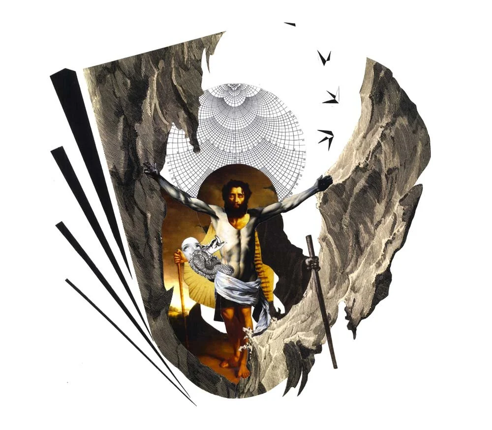 EVERYWHERE THE NOISE OF RUNNING WATER, collage, 2012