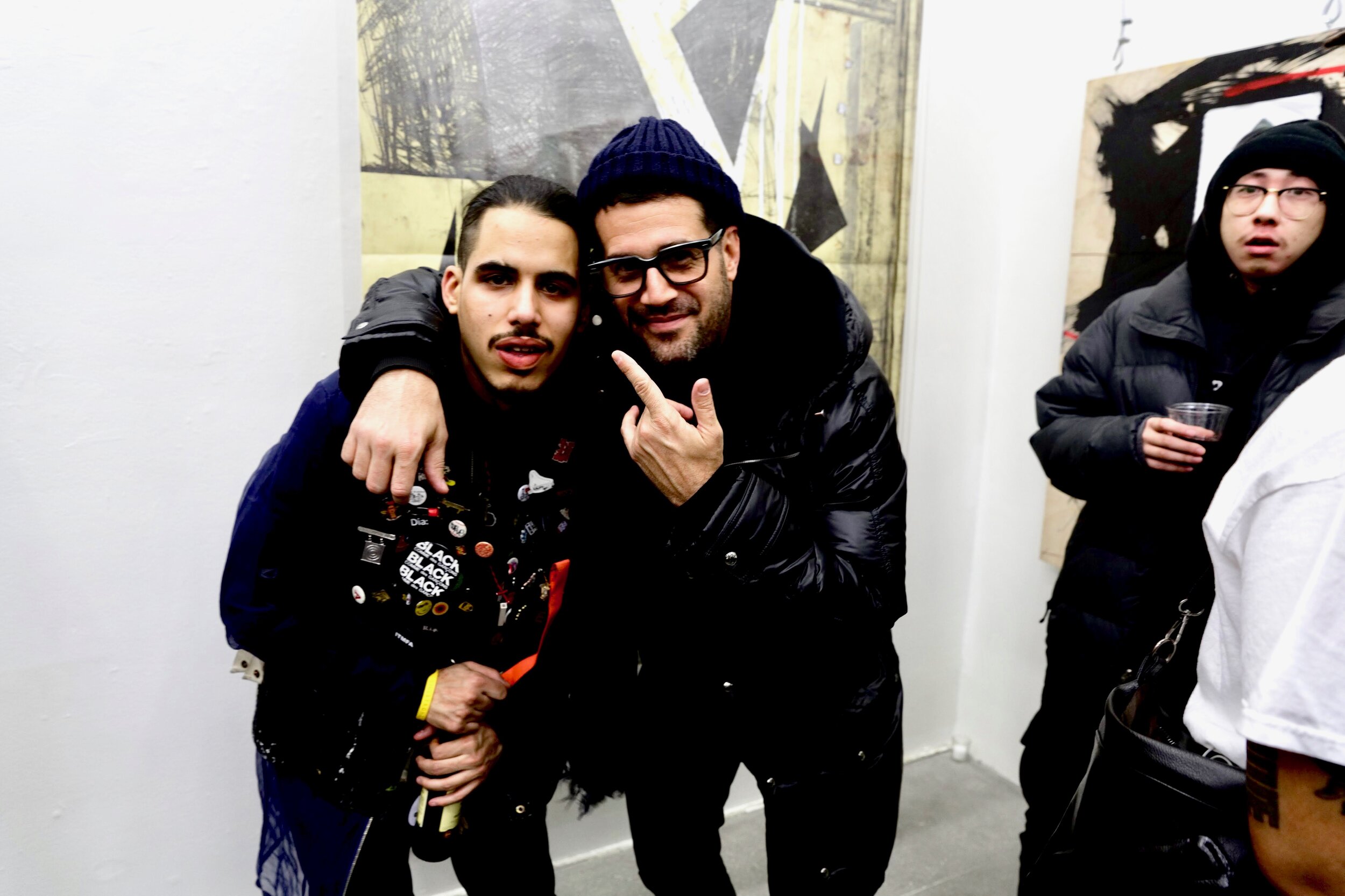 Artist Melvin “Grave” Guzman with mentor Jose Parla, ABXY Gallery, January 2018