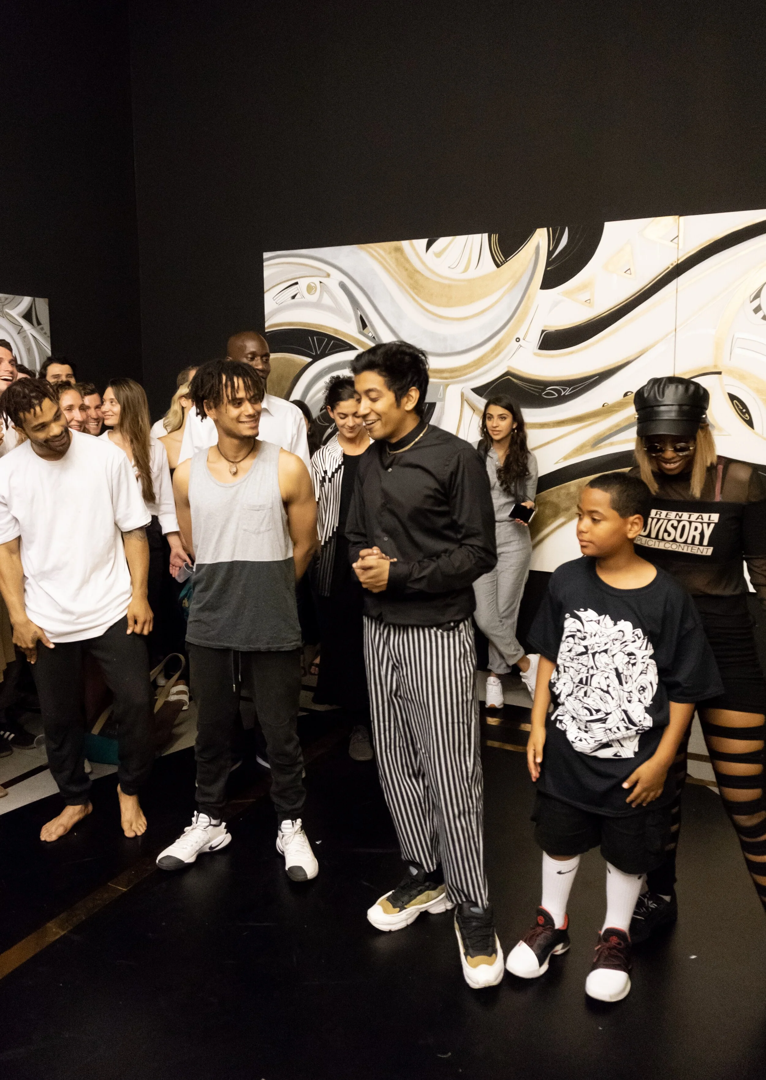 Artist Zeehan Wazed with fellow dancers, opening night of “Momentum,” ABXY 2018