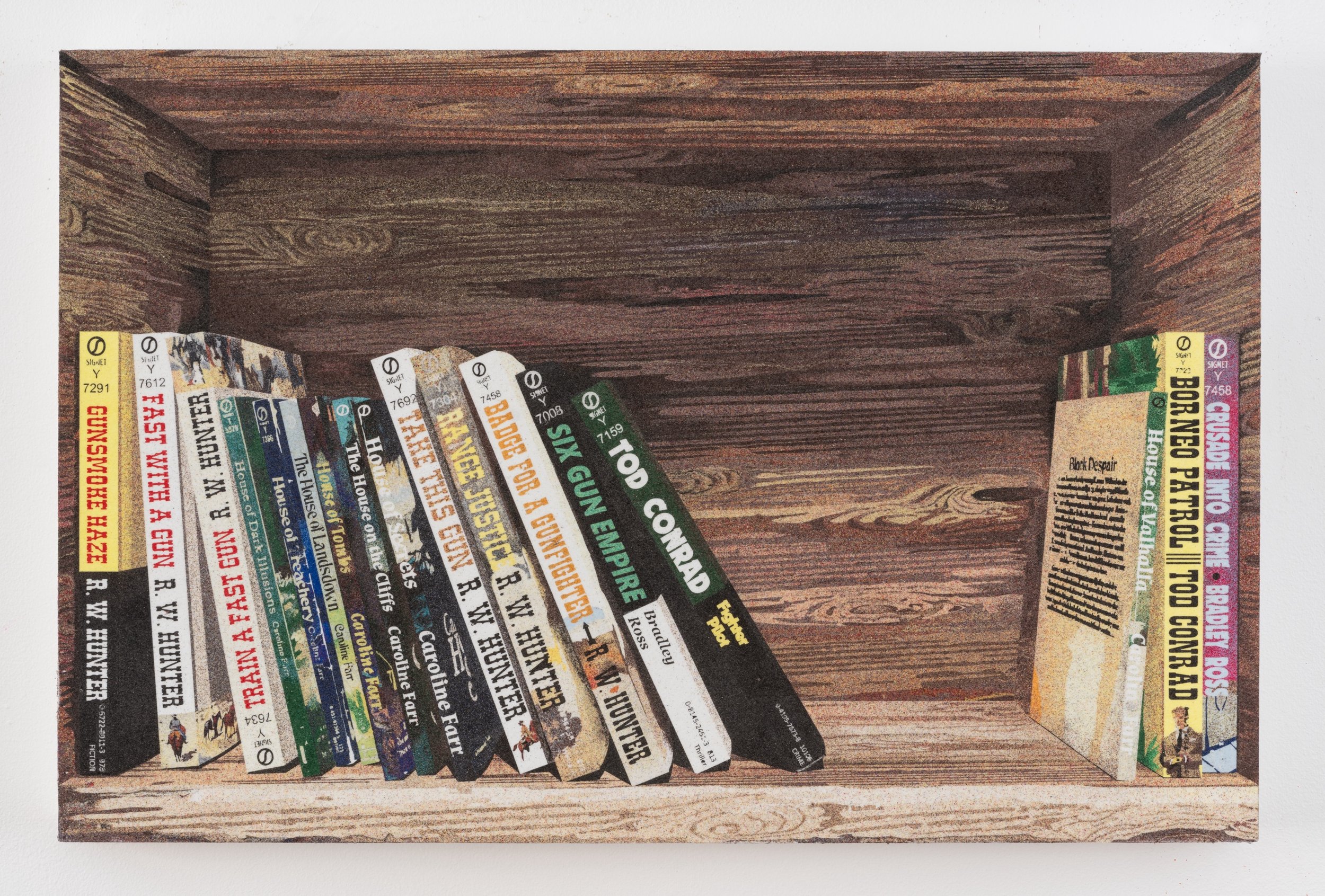 THE COMPLETE WORKS OF RICHARD WILKES HUNTER, 1, 2025 sand on panel 14h x 21w in (35.6 x 53.3w cm) $12,000 plus any applicable taxes