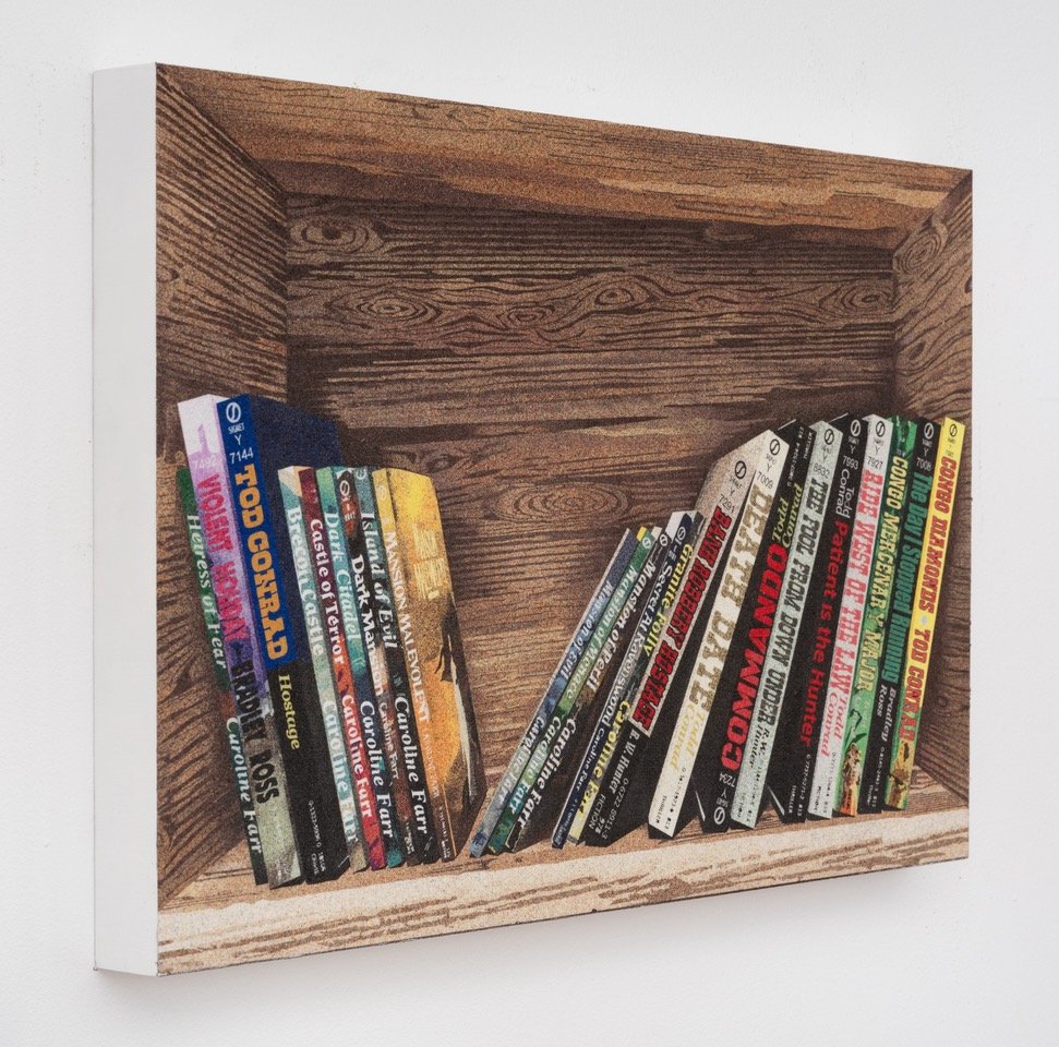 THE COMPLETE WORKS OF RICHARD WILKES HUNTER, 2, 2025 sand on panel 14h x 21w in $12,000