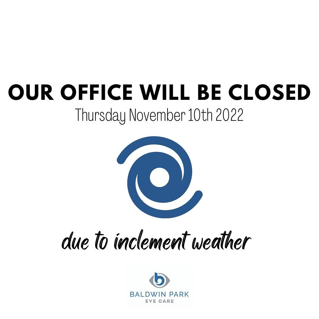 Our office will be reaching out to our patients to reschedule any appointments. Stay safe and well everyone! 🌀