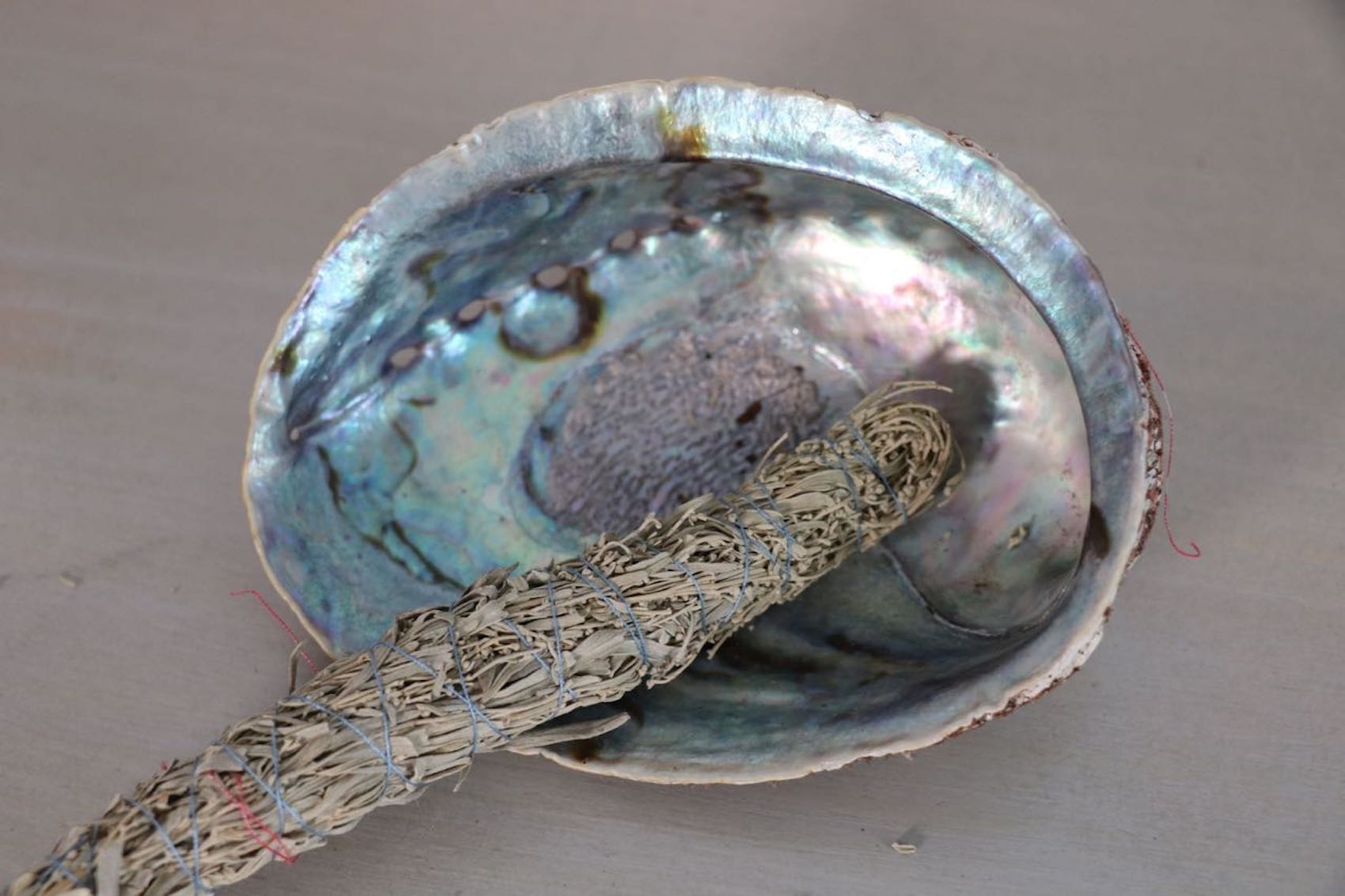 abalone shell and sage
