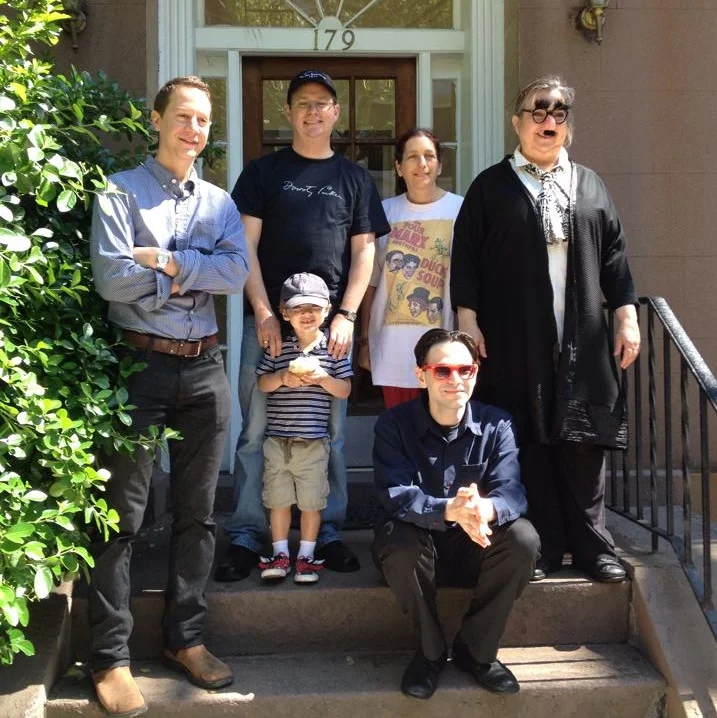The Marxes of Yorkville: Gathering on the steps of the Marxes' childhood home, 179 East 93rd Street.