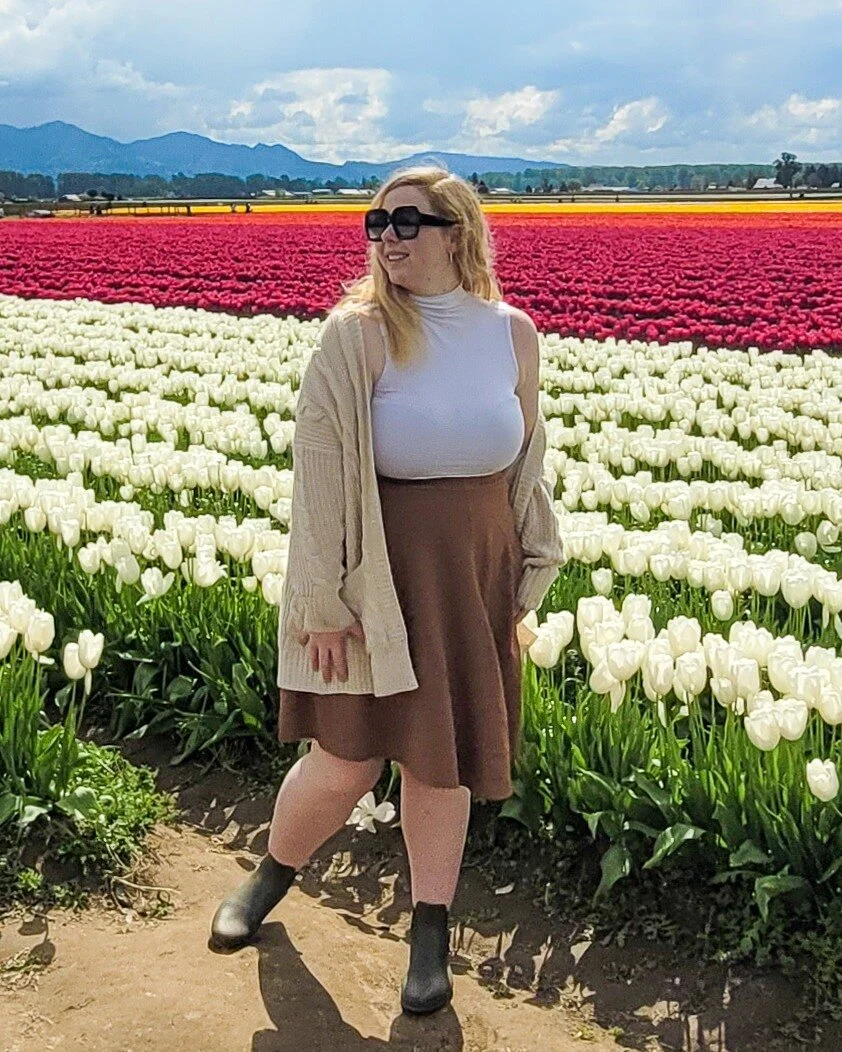 The past few weeks of spring I've been hunting cherry blossoms and cactuses and so I probably have missed the short window to see the Tulips. Here's a photo from last year at Mount Vernon's Roozengaarde. Have you visited the tulips this year?

#sprin