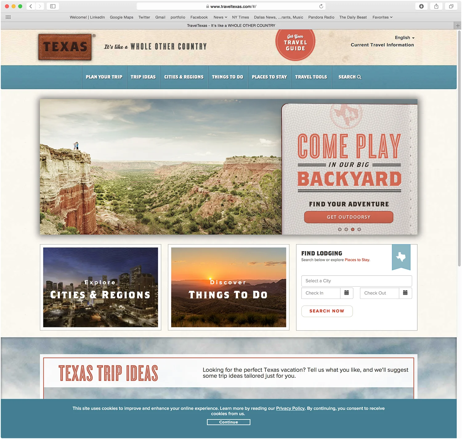 Texas Tourism Website