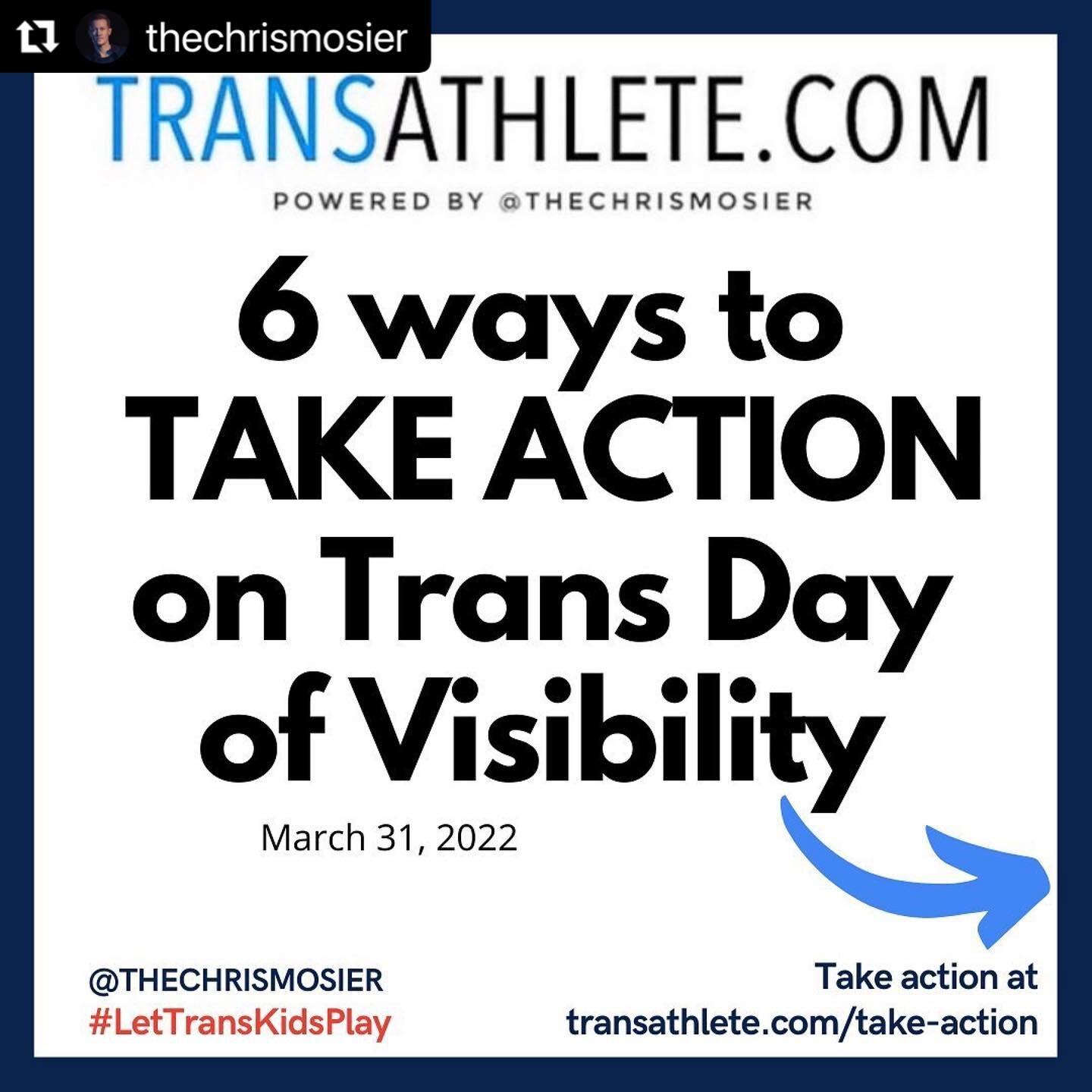 #Repost @thechrismosier with @make_repost
・・・
Visibility alone is nothing. We need action. Here are 6 ways you can TAKE ACTION today on Trans Day of Visibility:

IMPORTANT NOTES:
1. Anyone in any state can tell a governor to veto. Call national atten