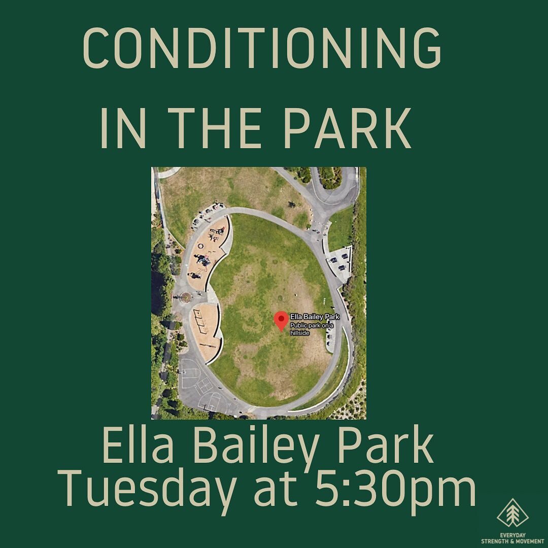 Conditioning in the Park at Ella Bailey Park at 5:30pm, THIS TUESDAY 04.26.2022

Come out and let&rsquo;s get a good sweat on and some guaranteed laughter!! 

Bring:
1. Water!!
2. A towel or yoga mat
3. A mask. As a group we will determine how comfor