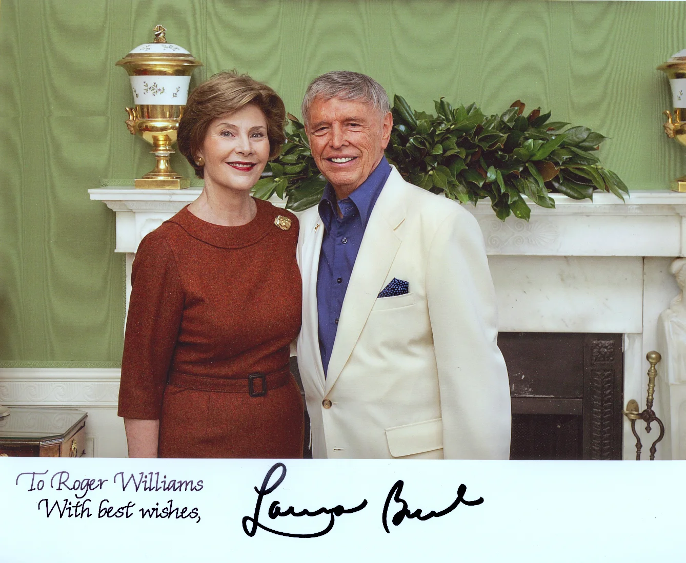 First Lady, Laura Bush with Roger