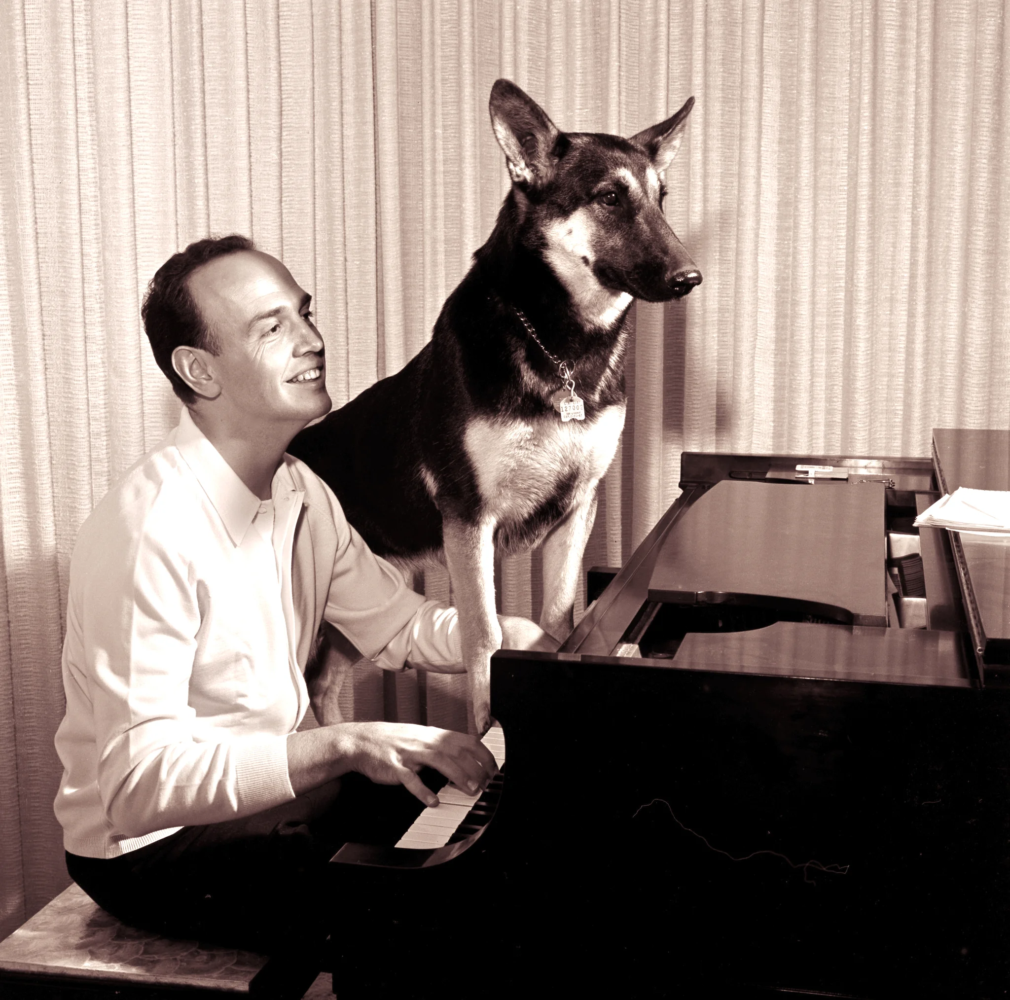 Roger with "Sunday" his shepherd 