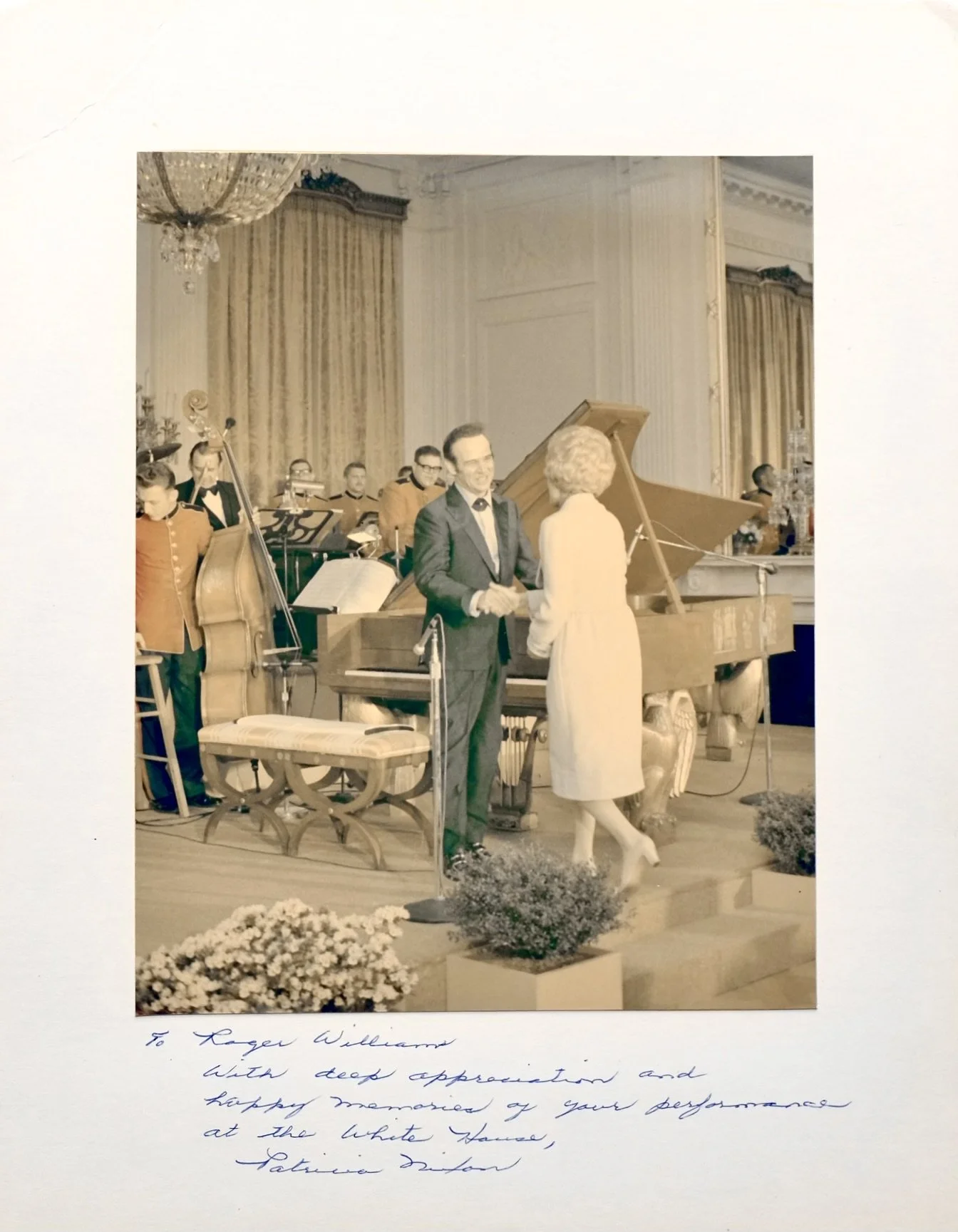 Roger Williams performed in the White House East Room for First Lady Pat Nixon