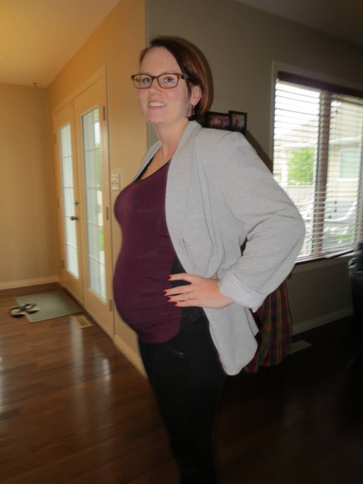 Donna at 16 weeks pregnant with her son Dominic in 2013. 