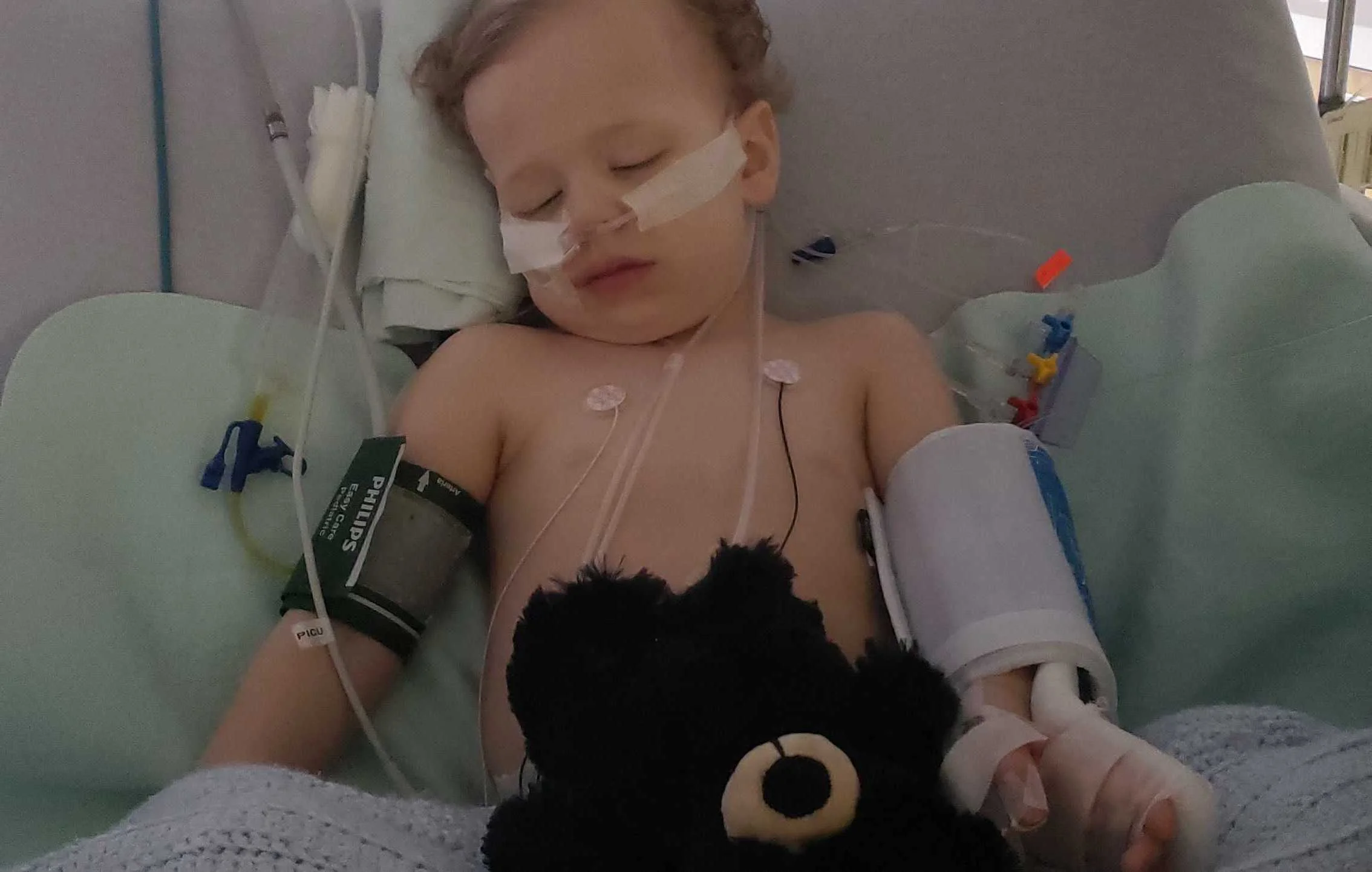 Cameron in pediatric intensive care at the Royal University Hospital in Saskatoon on March 25, 2019.