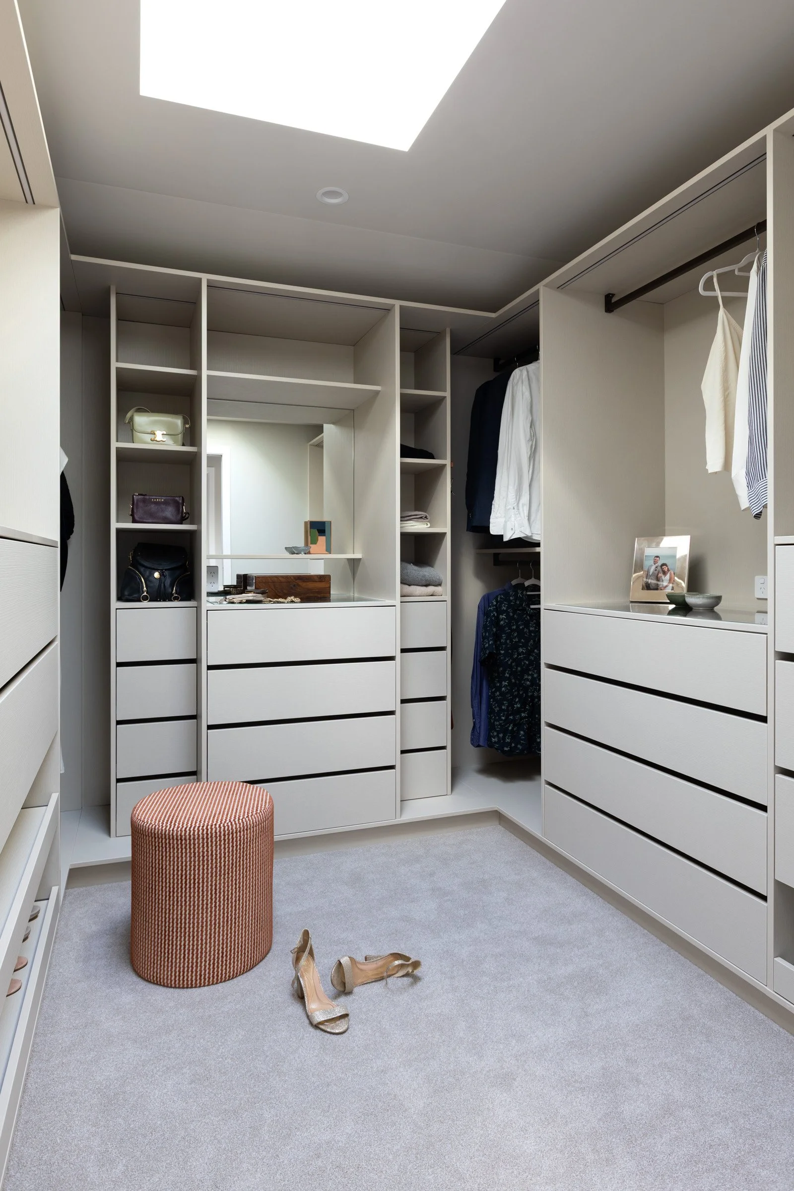 Walk-in Wardrobe with custom cabinetry