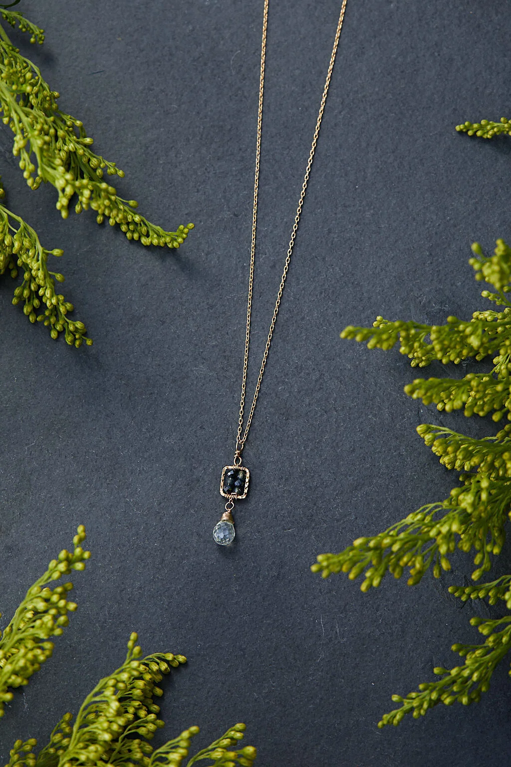 Sapphire Ombre box necklace #4244-A-B-G 