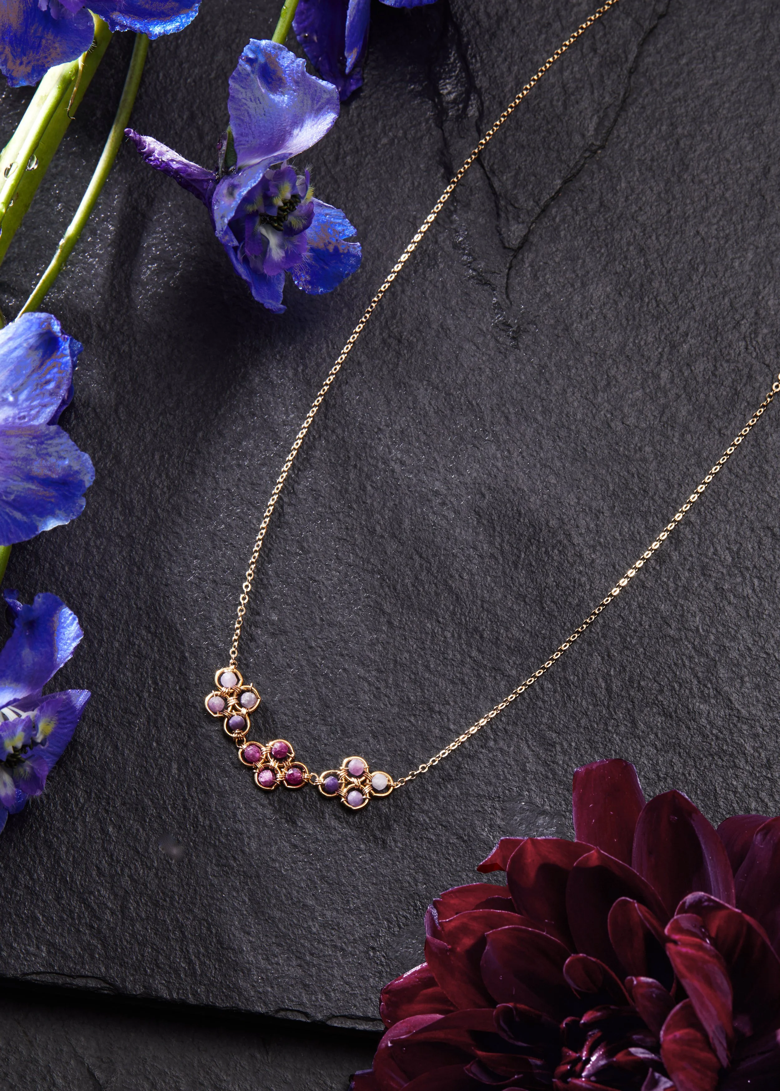 luijewelry plum chain necklace 38 18K Gold or Platinum Plum 