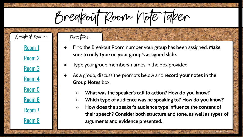 Create a Breakout Room Note Taker in Google Slides (+ FREE TEMPLATES