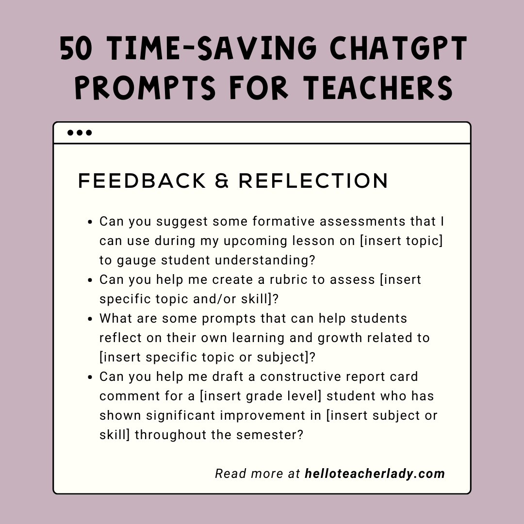 50 Time-Saving ChatGPT Prompts for Teachers — helloteacherlady.com
