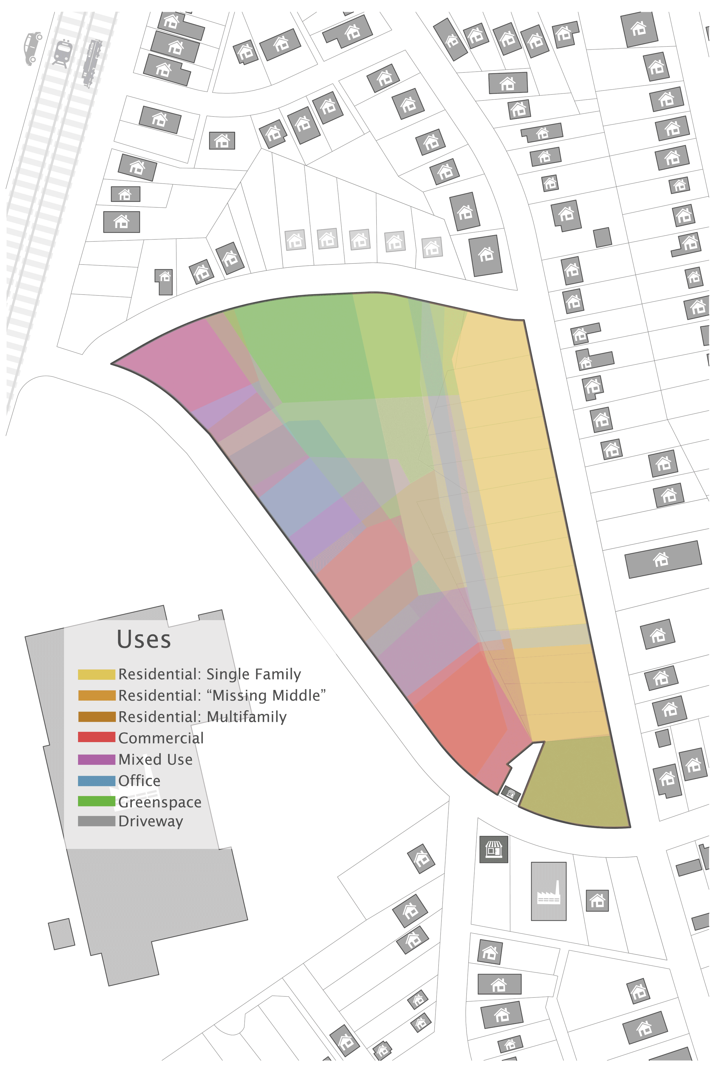  Comparison on how the different uses were located by the residents. The activity showed great cohesion among the wishes of all participants 
