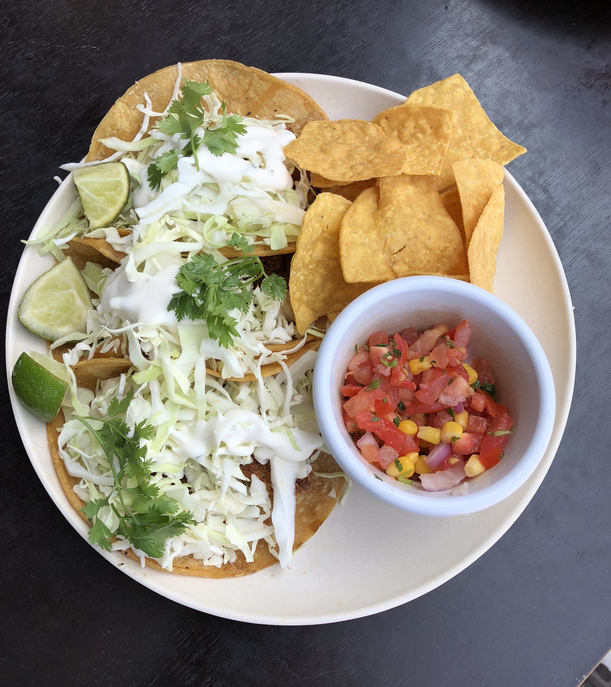 My Tres "Fish" Tacos plate