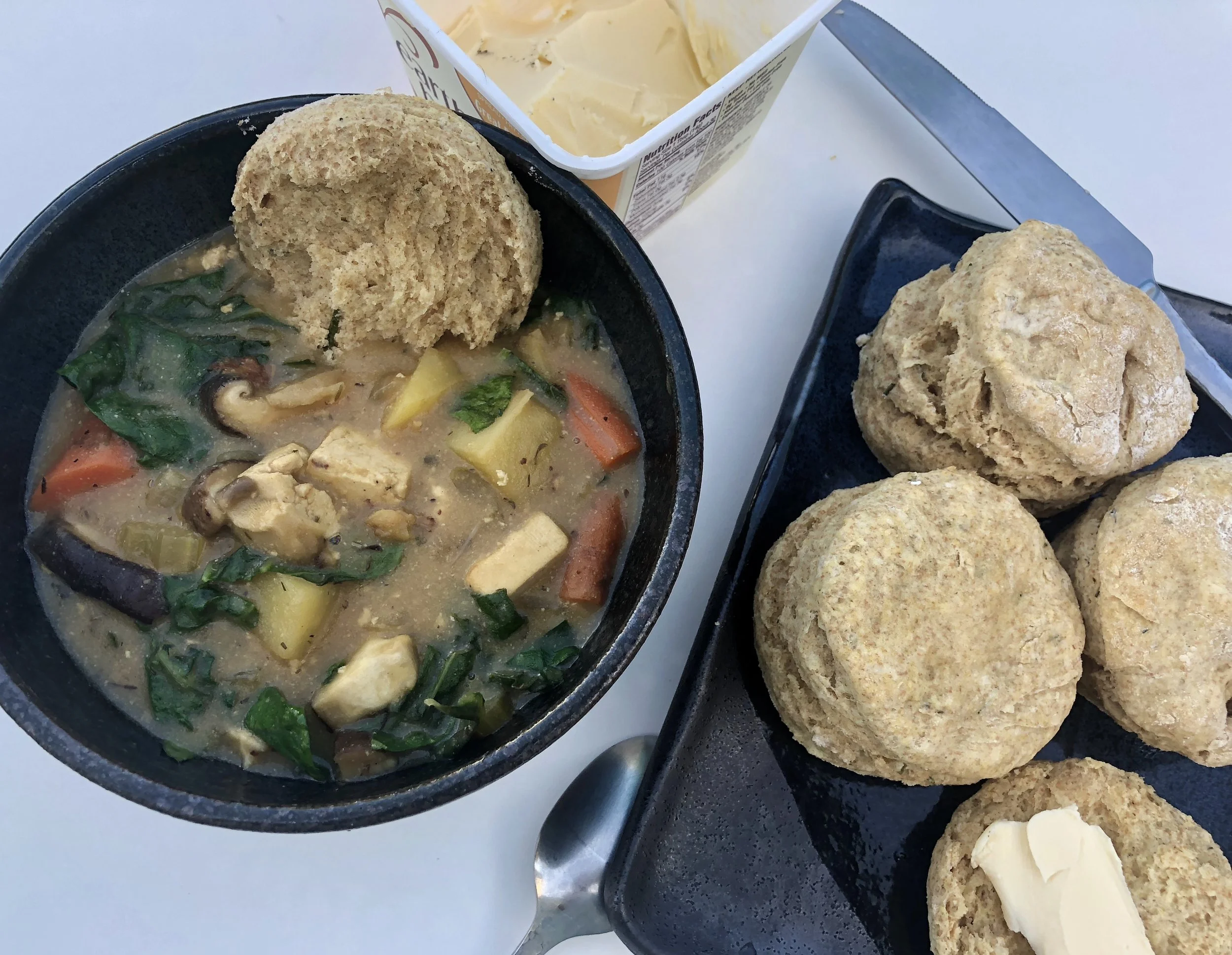 As you can see, I added some greens when the stew was done cooking. They just add a nice bit of texture, as well as some nutrition.