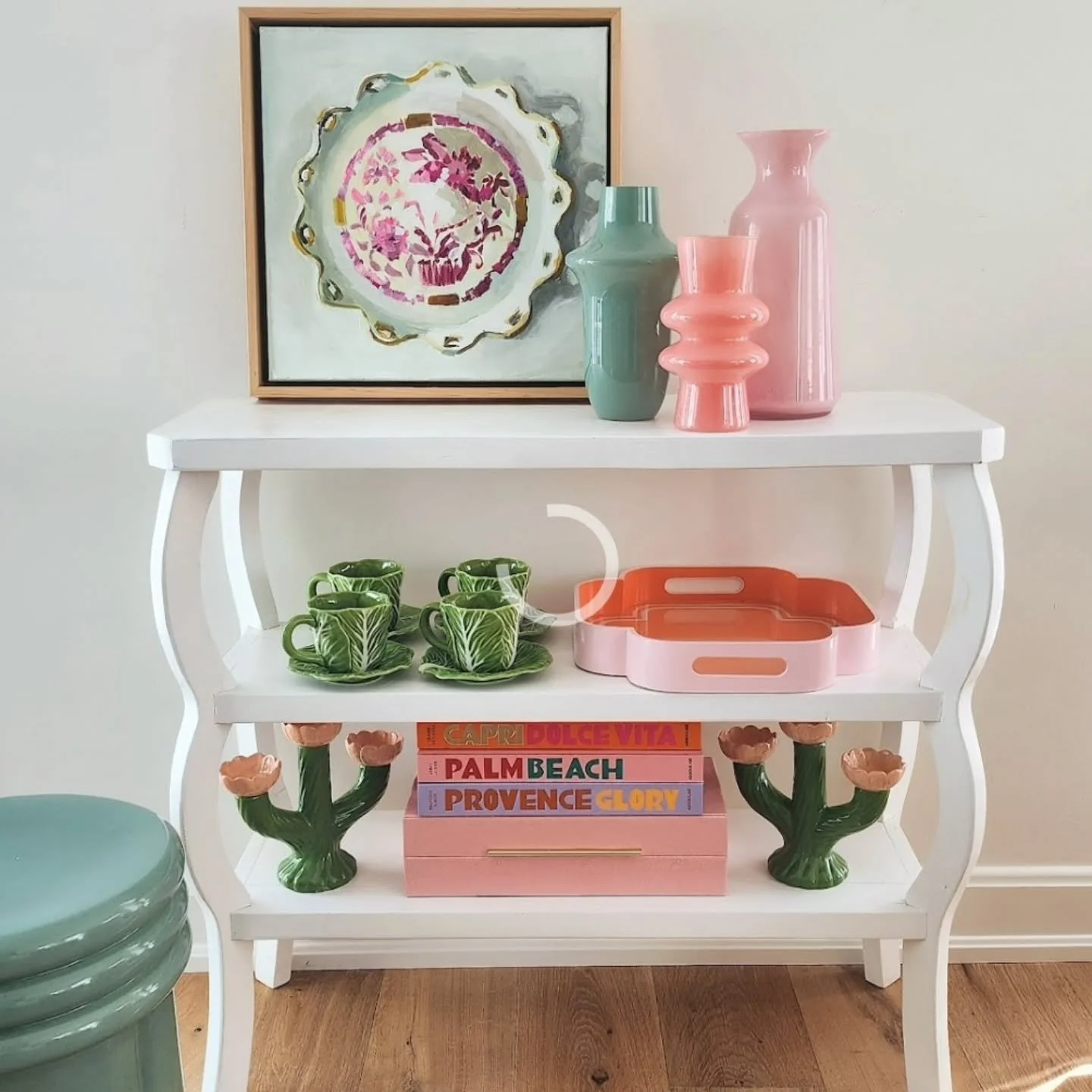 Hello cuteness! My painting + candy colored console = a happy artist 🩷🩵💚