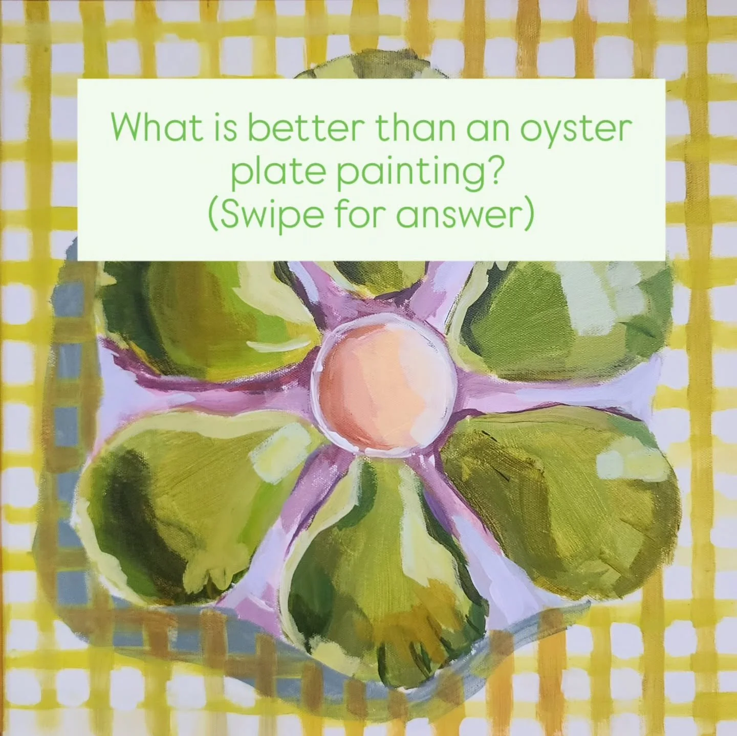 Who knew oyster plates could be so iconic?!

These paintings are a part of my Spring Tease Series!

Available on March 5th, 7pm EST
Instagram Live
16x16 on stretched canvas
$425 each
Coastal beach vibes and happiness - free 😉

#coastalcool #coastala